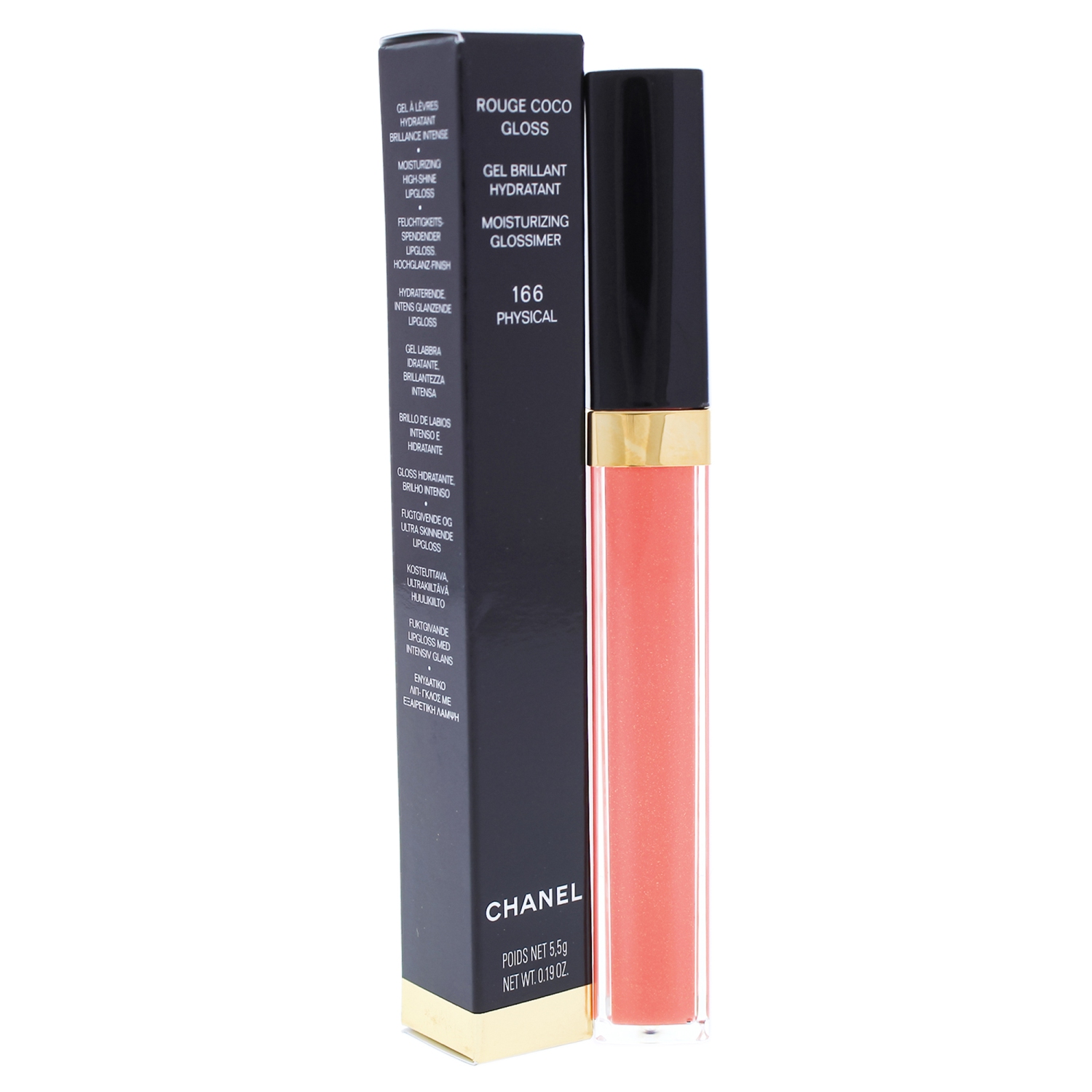 Rouge Coco Gloss Moisturizing Glossimer - 166 Physical by Chanel for Women - 0.19 oz Lip Gloss