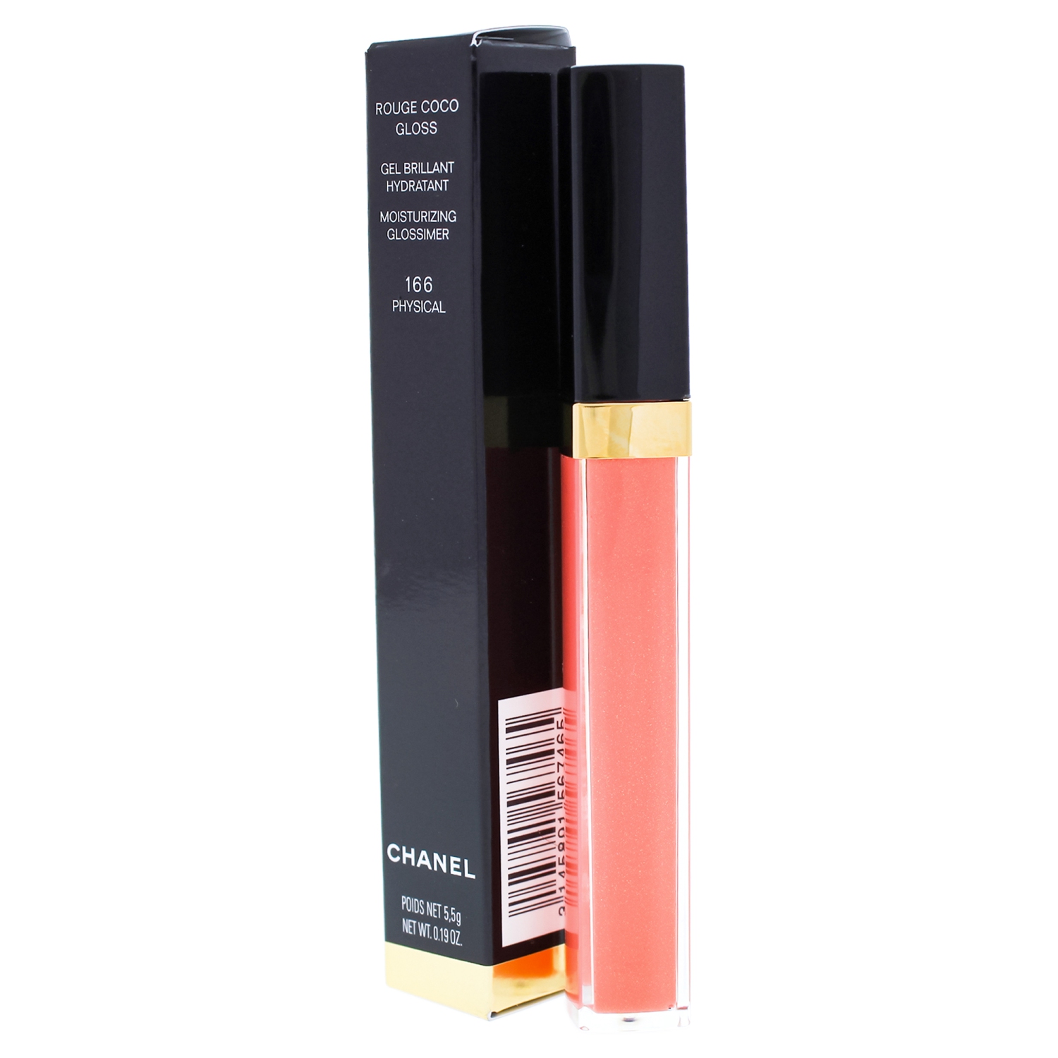 Rouge Coco Gloss Moisturizing Glossimer - 166 Physical by Chanel for Women - 0.19 oz Lip Gloss
