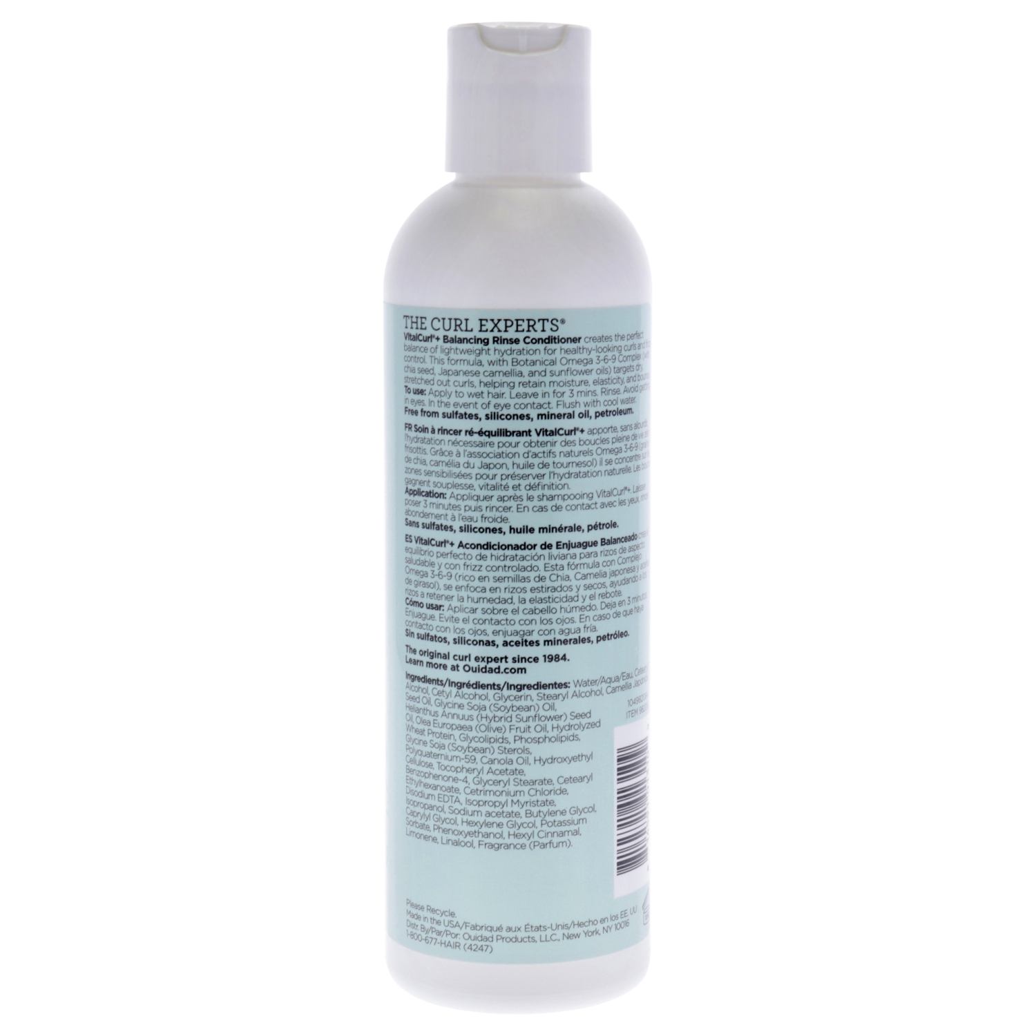 Revitalisant rinçage VitalCurl Plus Balancing par Ouidad pour Unisexe - 8,5 oz de Revitalisant