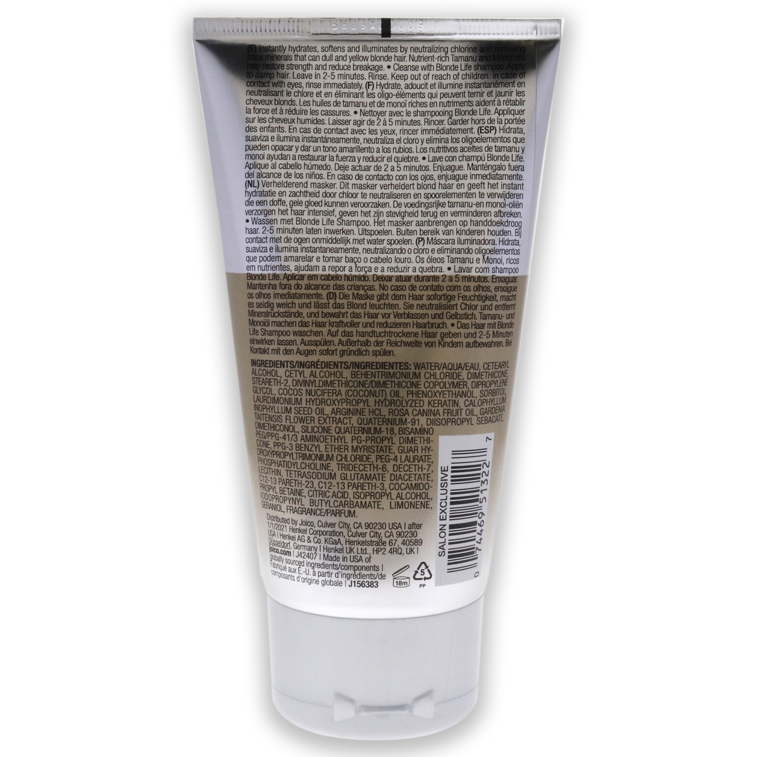 Blonde Life Brightening Masque by Joico for Unisex - 5.1 oz Masque