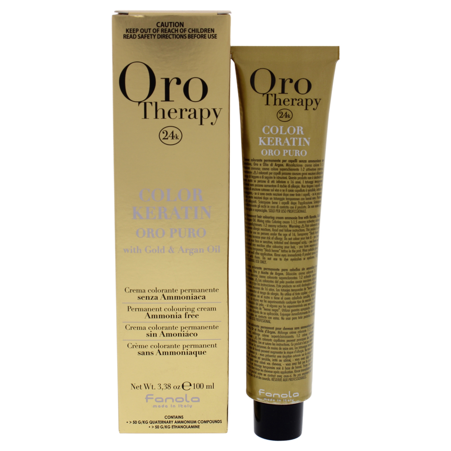 Oro Therapy Color Keratin - 8-14 Gianduia by Fanola for Unisex - 3.38 oz Hair Color