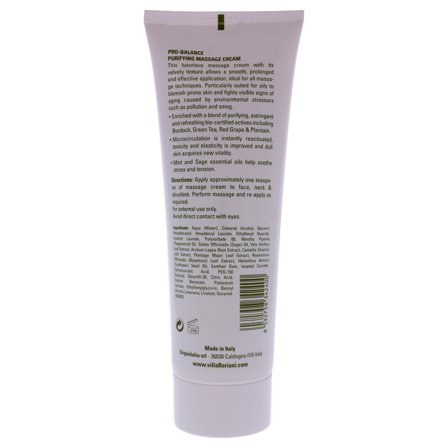 Pro-Balance Purifying Massage Cream by Villa Floriani for Women - 8.45 oz Treatment