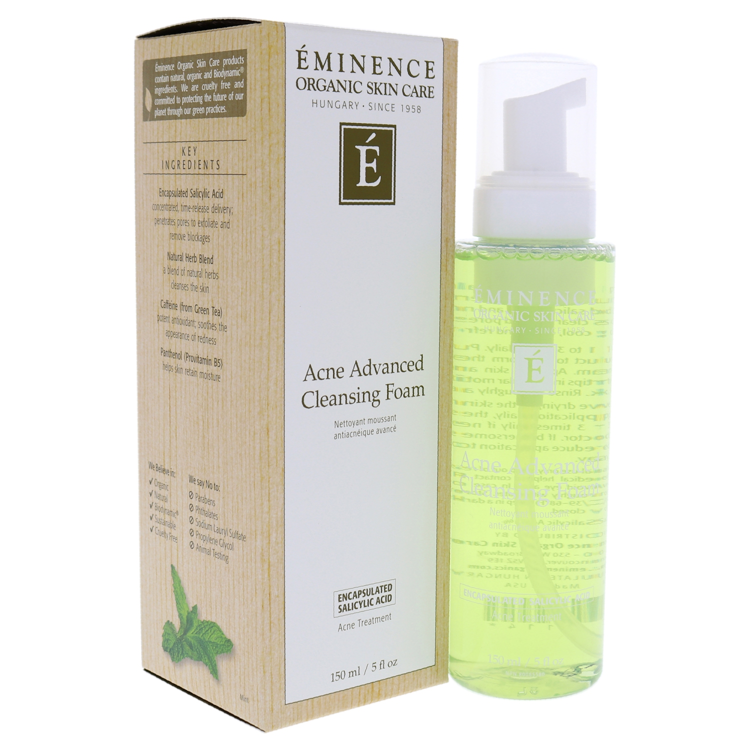 Mousse Nettoyante Acne Advanced par Eminence pour Unisexe - 5 oz de Nettoyant