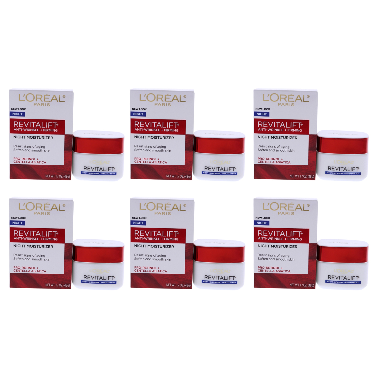 Revitalift Anti-Wrinkle and Firming Moisturizer by LOreal Professional for Unisex - 1.7 oz Cream - Pack of 6