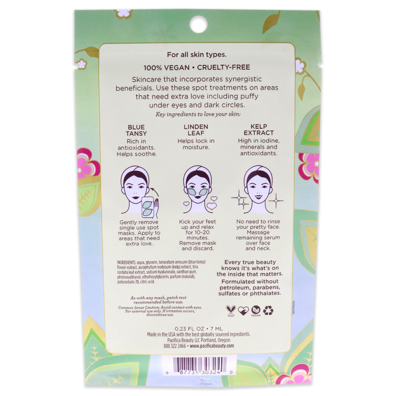 Leave Pretty Anti-Puff Eye Patches by Pacifica for Unisex - 1 Pair Mask