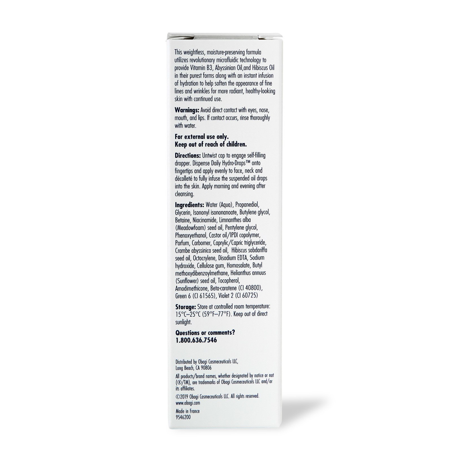 SÉRUM POUR LE VISAGE OBAGI DAILY HYDRO-DROPS 30 ML / 1,0 FL. OZ