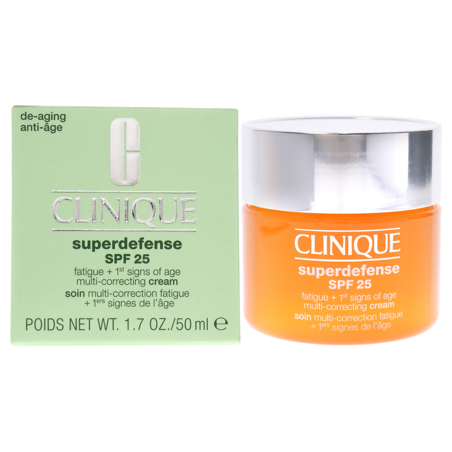 Superdefense Multi-Correcting Cream SPF 25 - Type I-II by Clinique for Unisex - 1.7 oz Cream