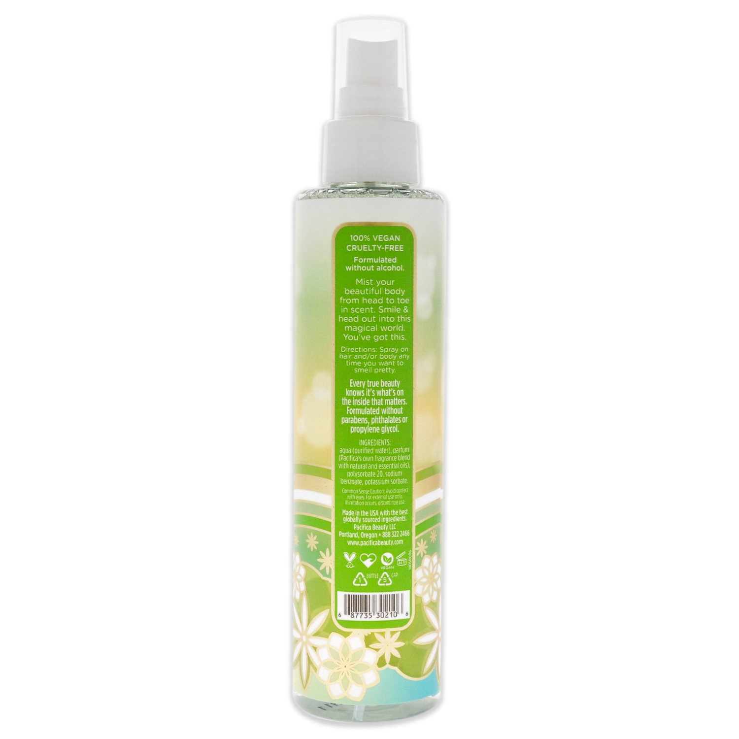 Perfumed Hair and Body Mist - Tahitian Gardenia by Pacifica for Women - 6 oz Body Mist