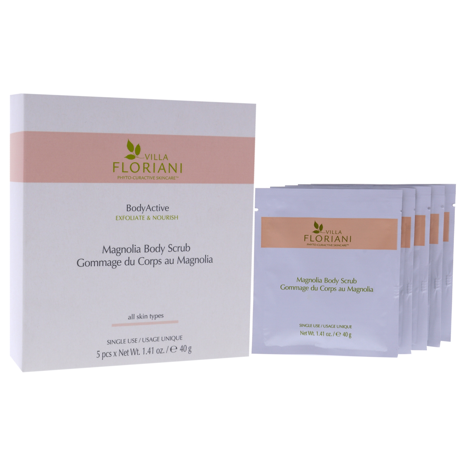 BodyActive Body Scrub - Magnolia by Villa Floriani for Women -5 x 1.41 oz Scrub