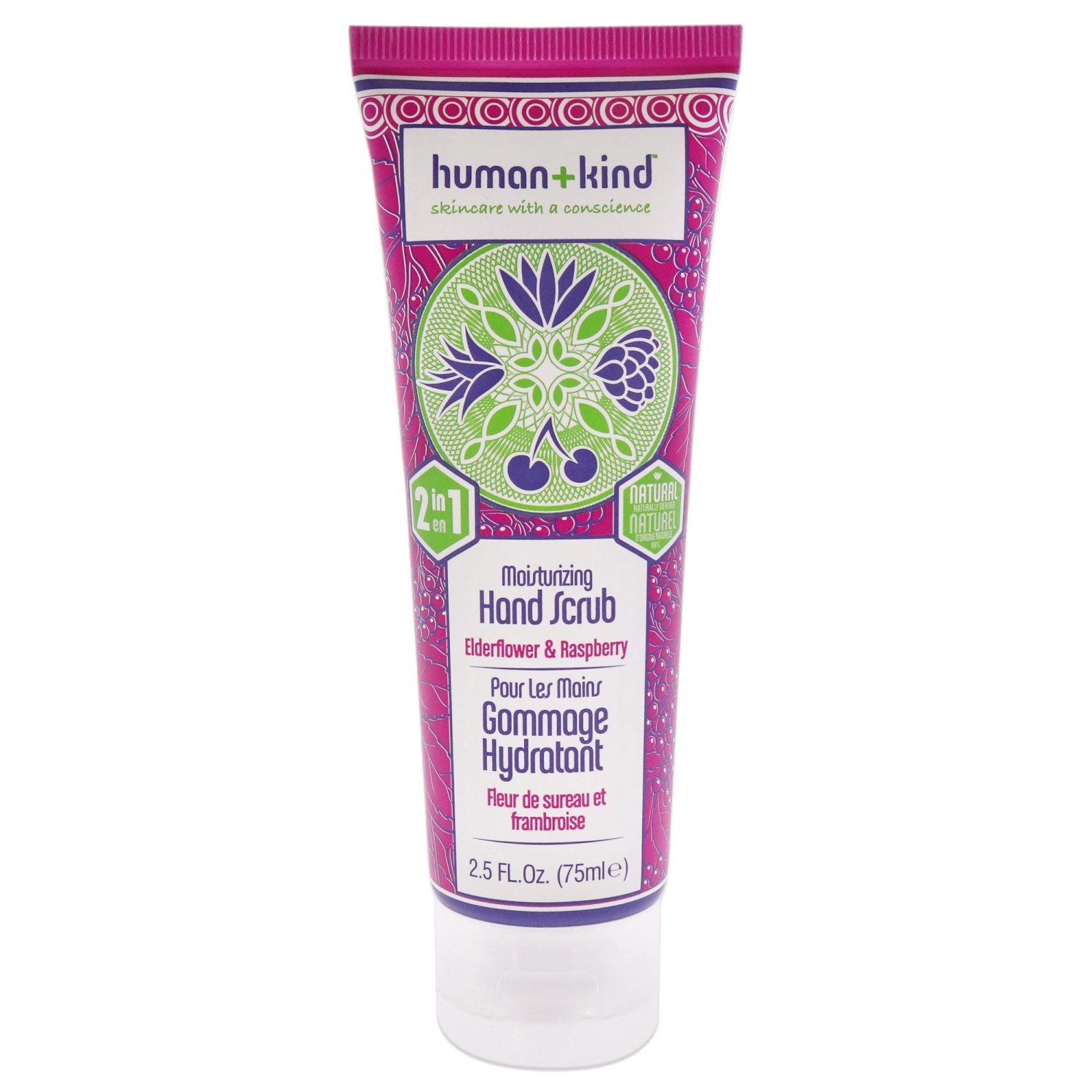 Hand Scrub - Elderflower and Raspberry by Human+Kind for Unisex - 2.5 oz Scrub