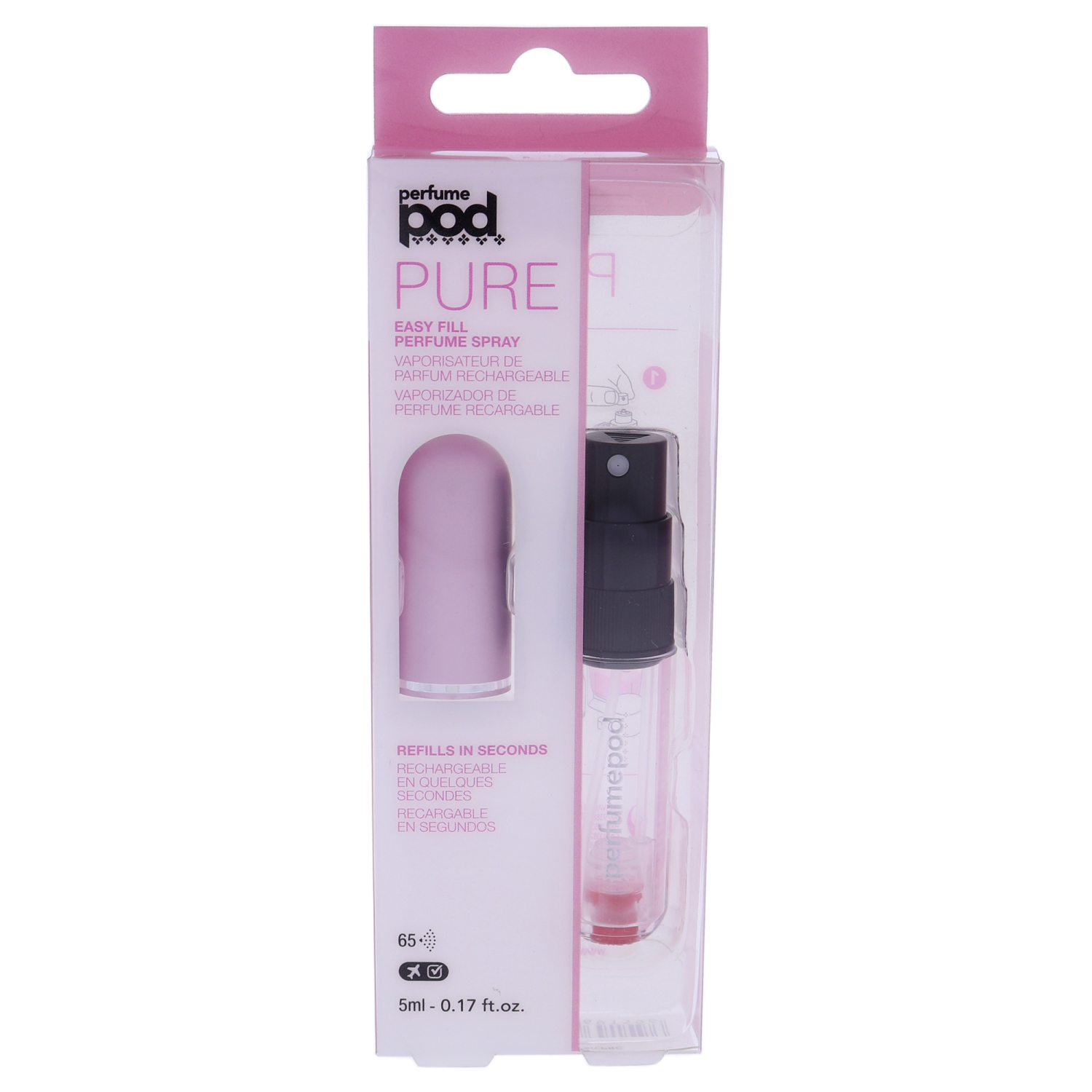 Perfume Pod Crystal Perfume Atomizer - Pink by Travalo for Unisex - 0.17 oz Refillable Spray (Empty)