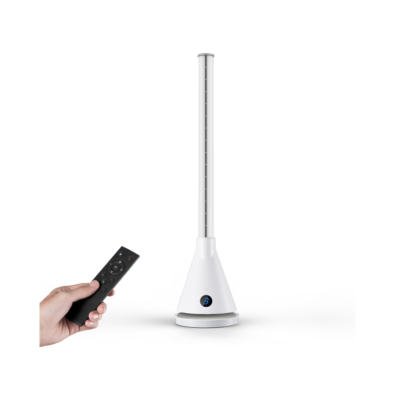 JS DUO 2.0 - Ventilateur tour sans pale en céramique - CHAUFFAGE + CLIMATISATION Ventilateur tour - Conçu pour les espaces moyens à grands.