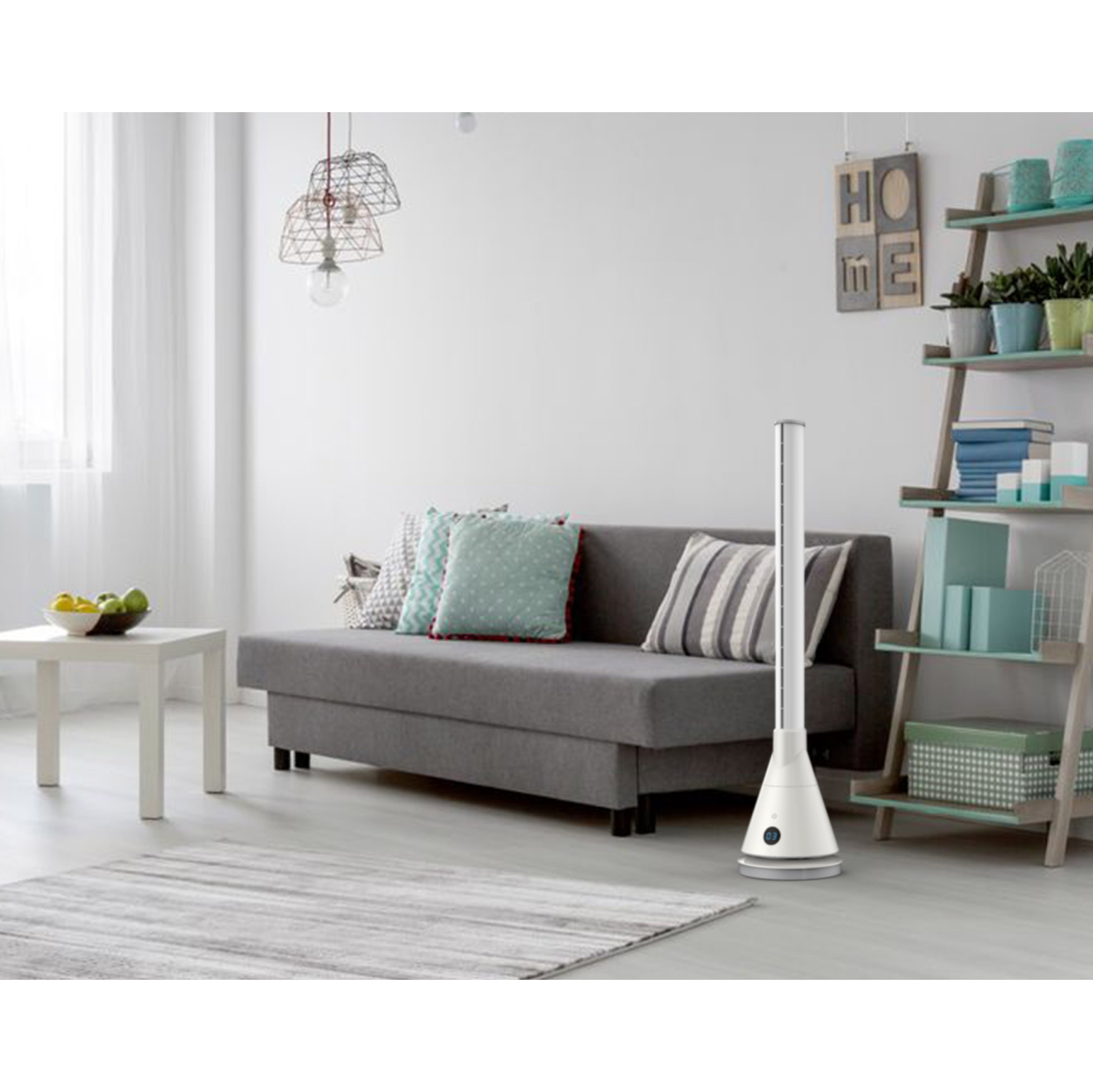 JS DUO 2.0 - Ventilateur tour sans pale en céramique - CHAUFFAGE + CLIMATISATION Ventilateur tour - Conçu pour les espaces moyens à grands.