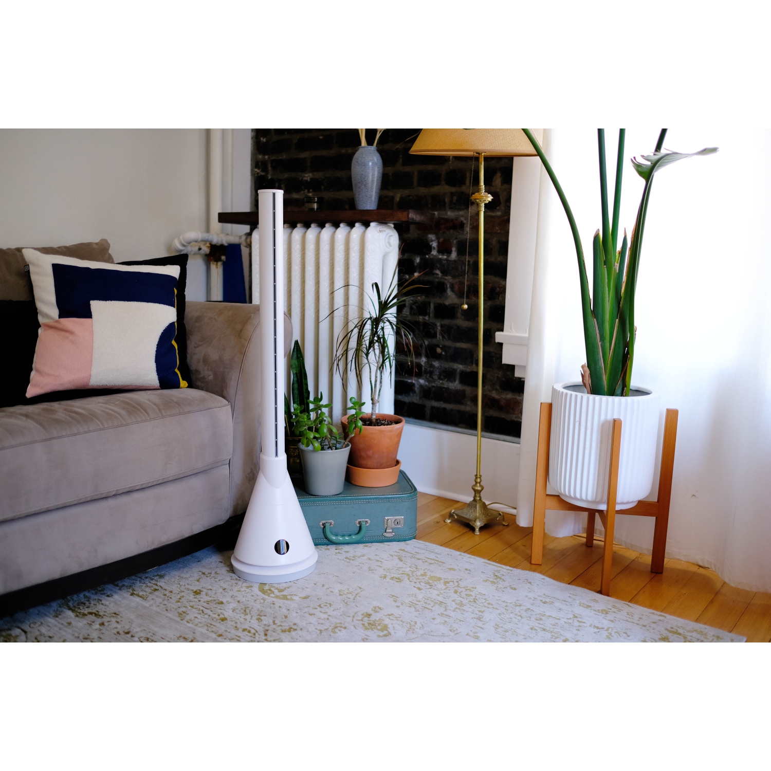 JS DUO 2.0 - Ventilateur tour sans pale en céramique - CHAUFFAGE + CLIMATISATION Ventilateur tour - Conçu pour les espaces moyens à grands.