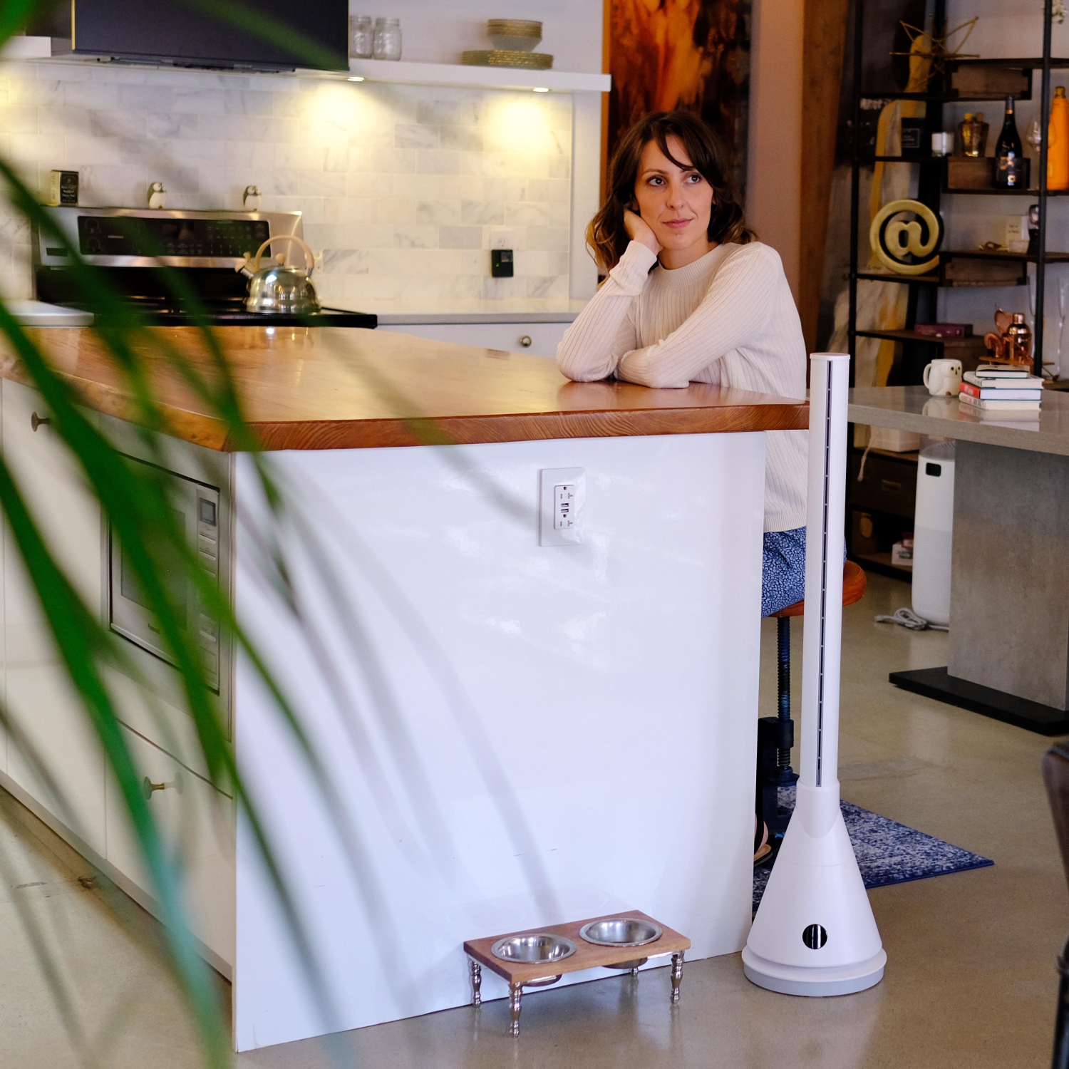 JS DUO 2.0 - Ventilateur tour sans pale en céramique - CHAUFFAGE + CLIMATISATION Ventilateur tour - Conçu pour les espaces moyens à grands.