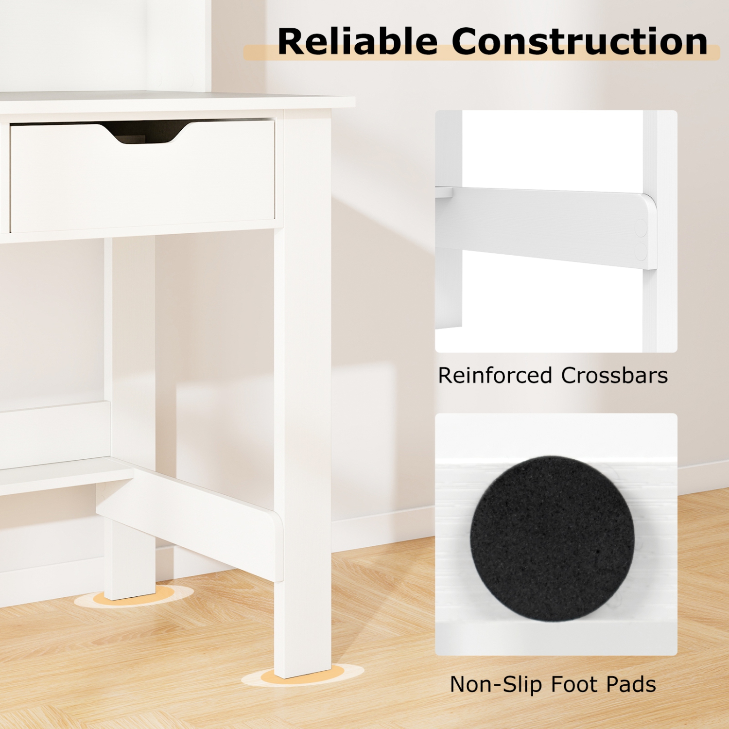 Bureau d'ordinateur moderne Gymax avec station de recharge USB et port de type C.