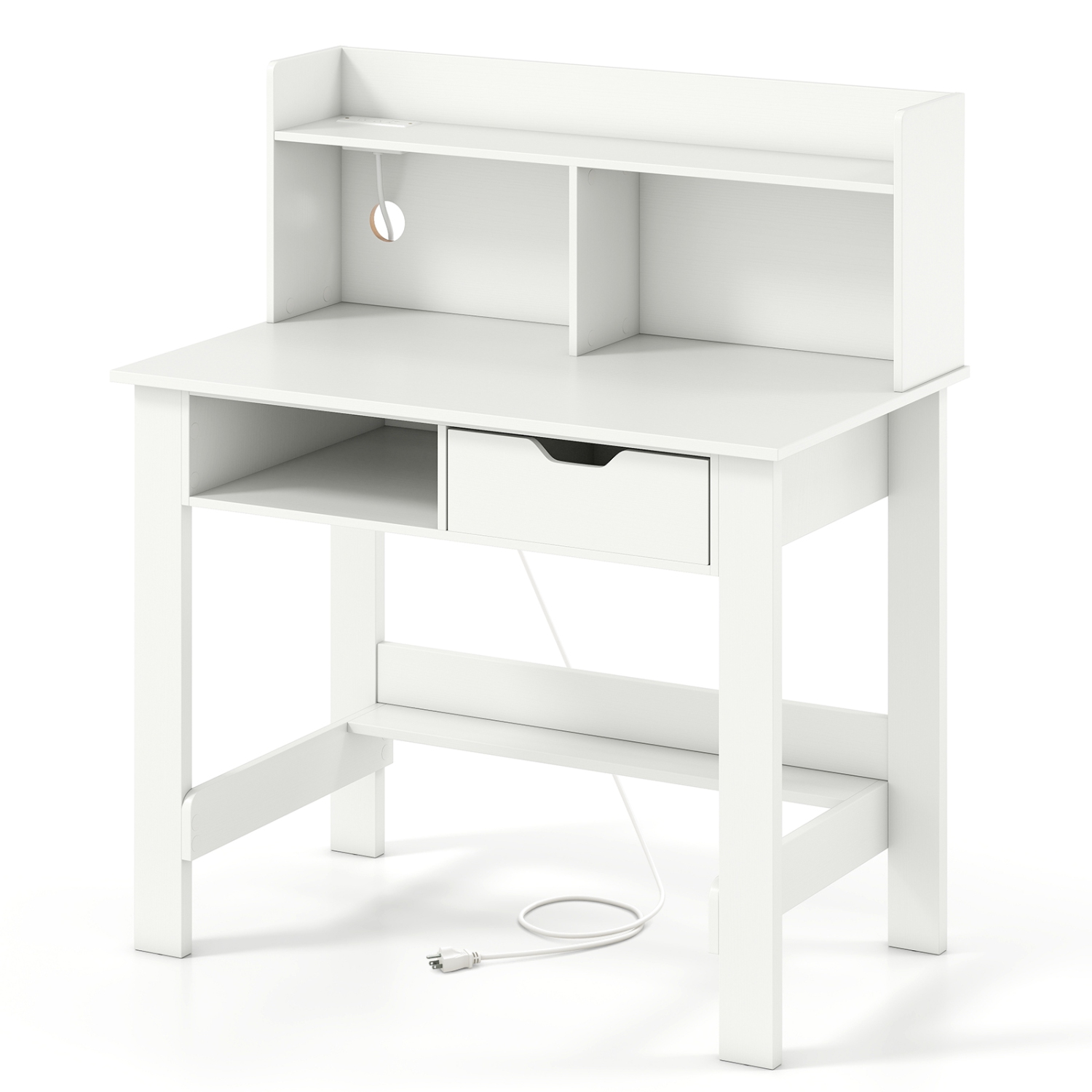 Bureau d'ordinateur moderne Gymax avec station de recharge USB et port de type C.
