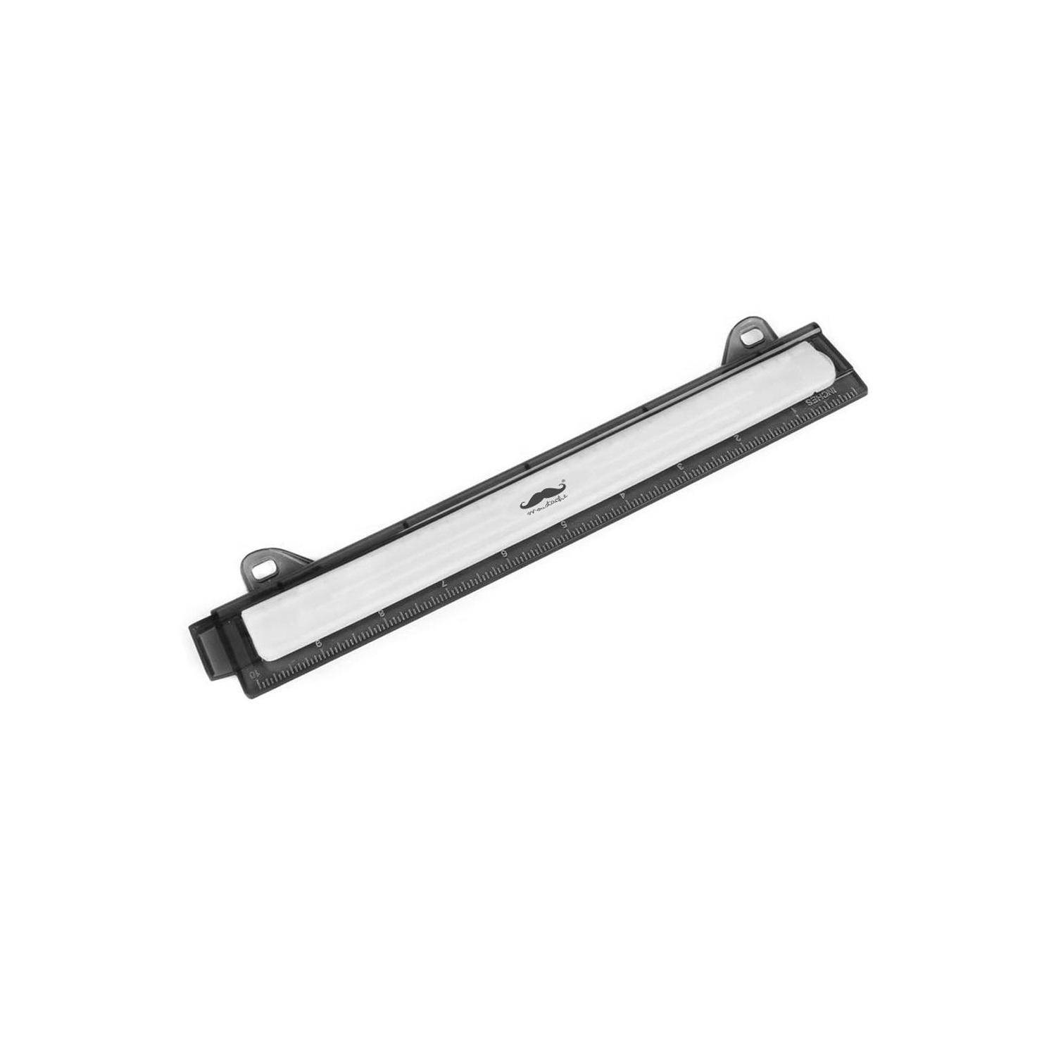 Ring Binder 3-Hole Punch, 5-Sheet Capacity, With Integrated 10" Ruler, Chip Tray - Moustache®