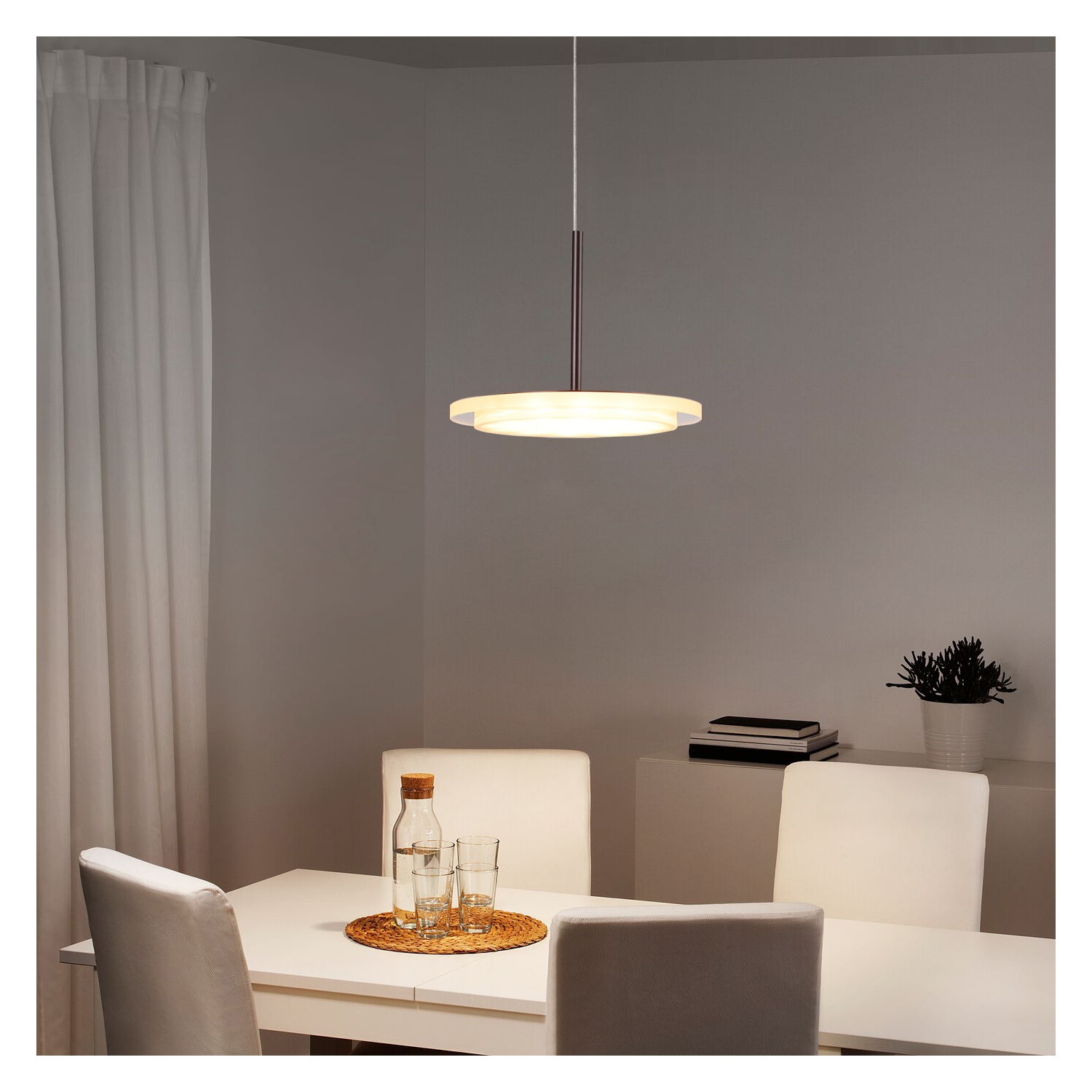 Tubicen LED Dimmable Pendant Light , 8W Kitchen Island Dining Table Pendant Lamp, Uniform Light Hanging Ceiling Light Fixtures, 11.8”-126” Height