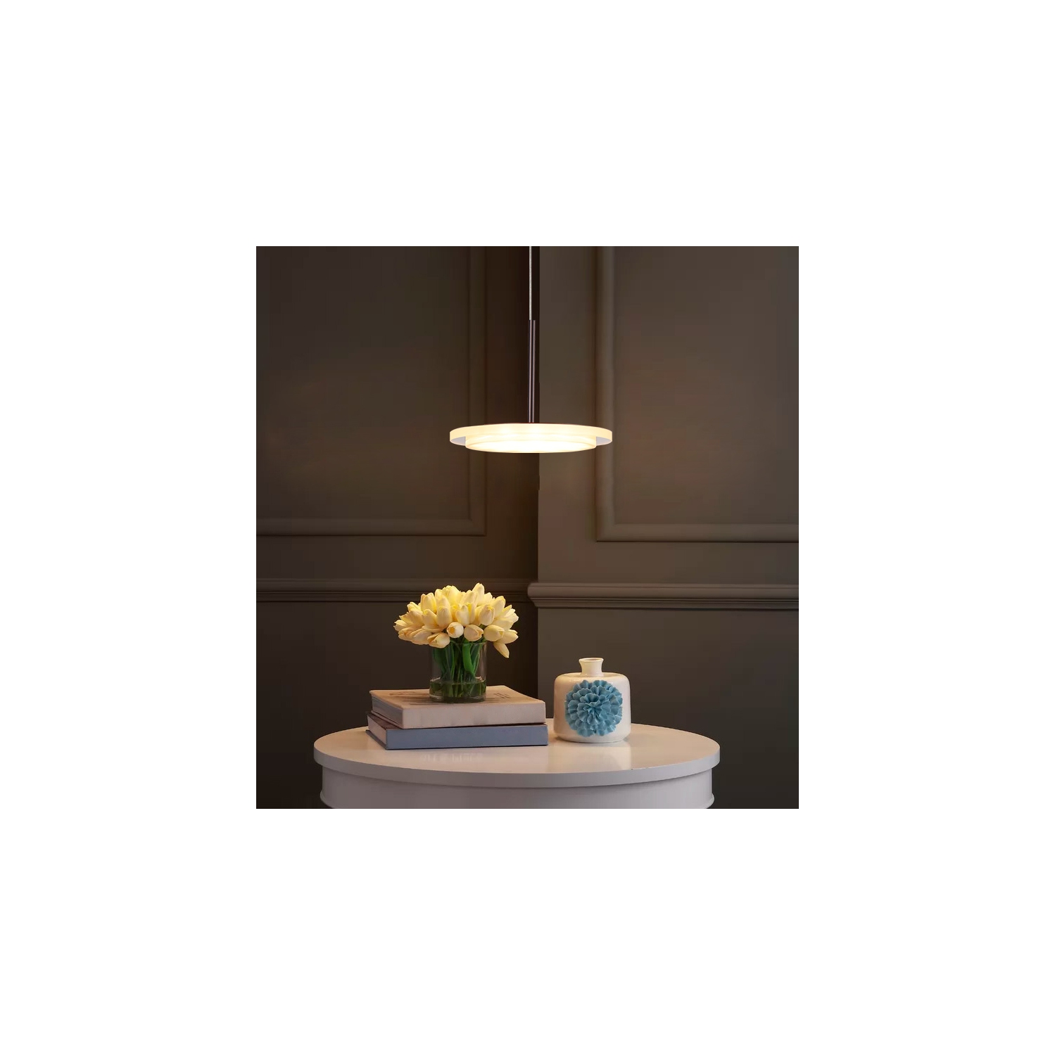 Tubicen LED Dimmable Pendant Light , 8W Kitchen Island Dining Table Pendant Lamp, Uniform Light Hanging Ceiling Light Fixtures, 11.8”-126” Height