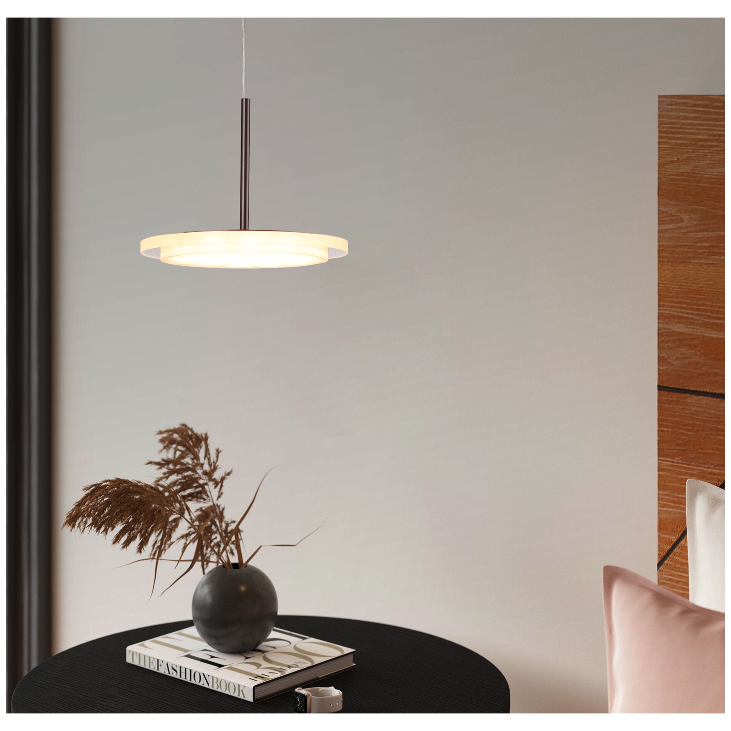 Tubicen LED Dimmable Pendant Light , 8W Kitchen Island Dining Table Pendant Lamp, Uniform Light Hanging Ceiling Light Fixtures, 11.8”-126” Height