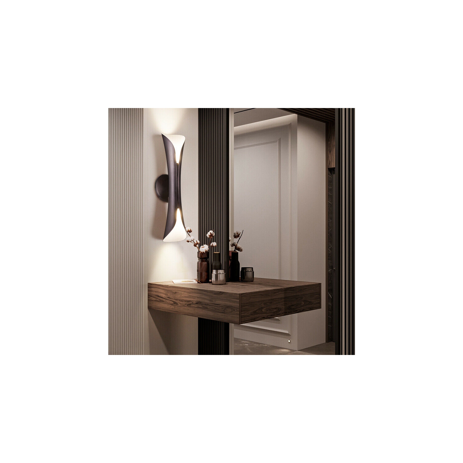 Tubicen Indoor Wall Sconce Light Up Down, 2-Lights Metal Wall Lamp Sconce Lighting Fixture, LED Dimmable Wall Light for Living Room Bedroom Hallway,