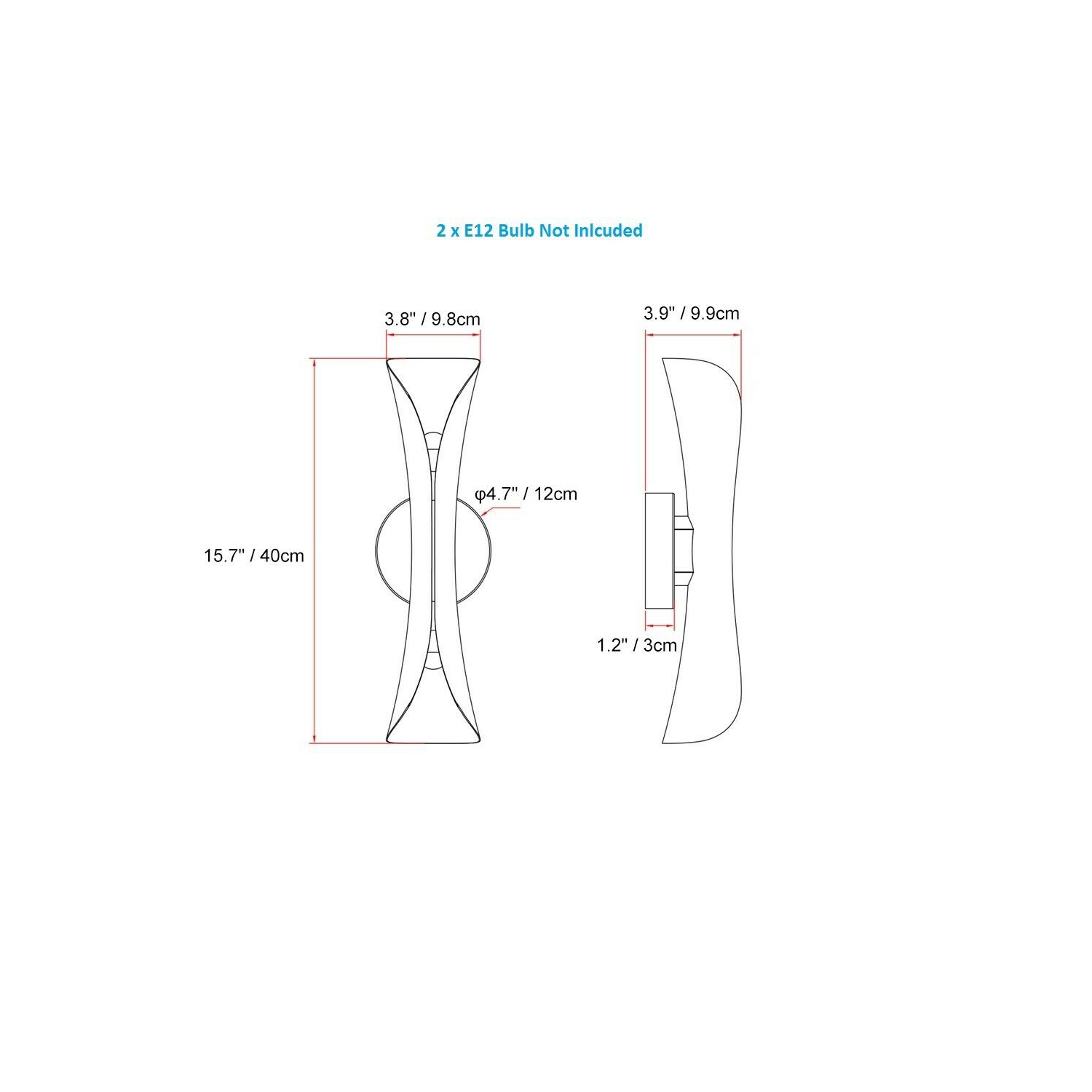 Tubicen Indoor Wall Sconce Light Up Down, 2-Lights Metal Wall Lamp Sconce Lighting Fixture, LED Dimmable Wall Light for Living Room Bedroom Hallway,