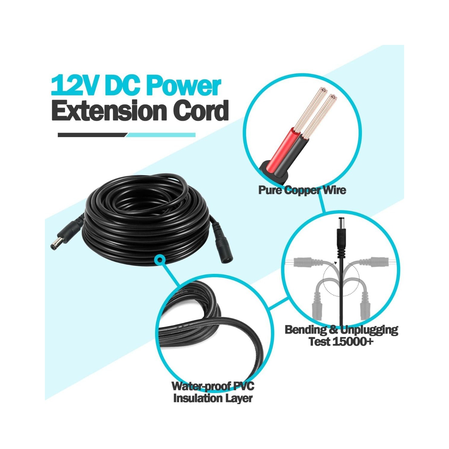 ISTAR DC Power Extension Cable 5 Meters, For Electronics Appliances & Cameras