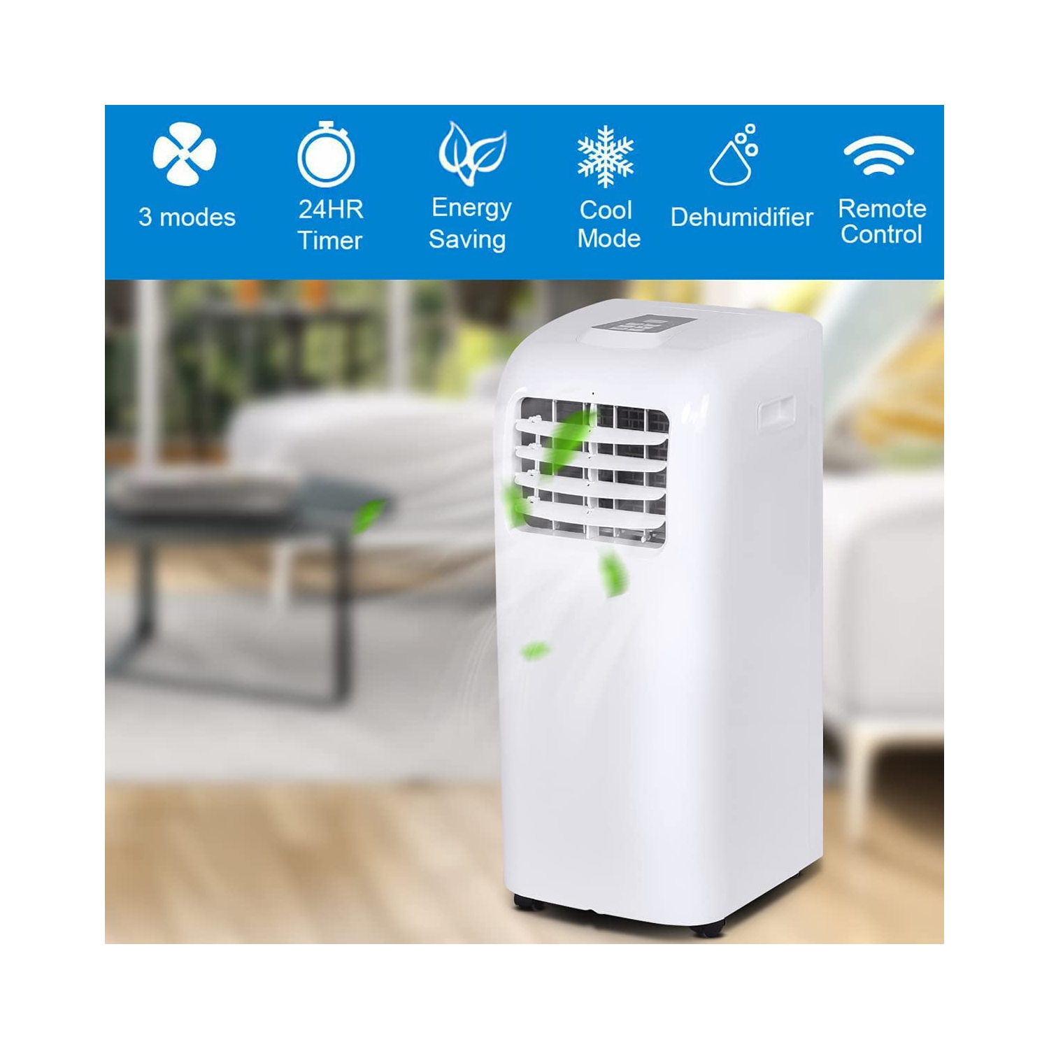 Gymax Portable Air Conditioner Cooling Fan Dehumidifier 8000BTU w/ Remote Control