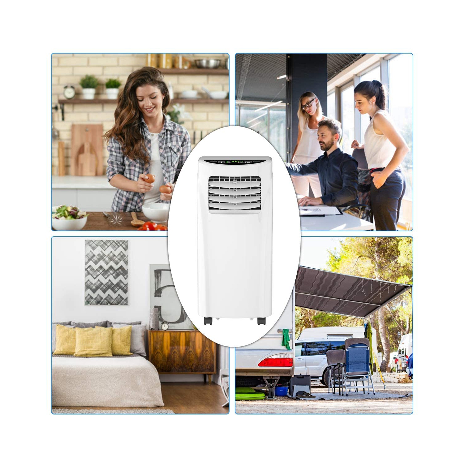 Gymax Portable Air Conditioner Cooling Fan Dehumidifier 8000BTU w/ Remote Control