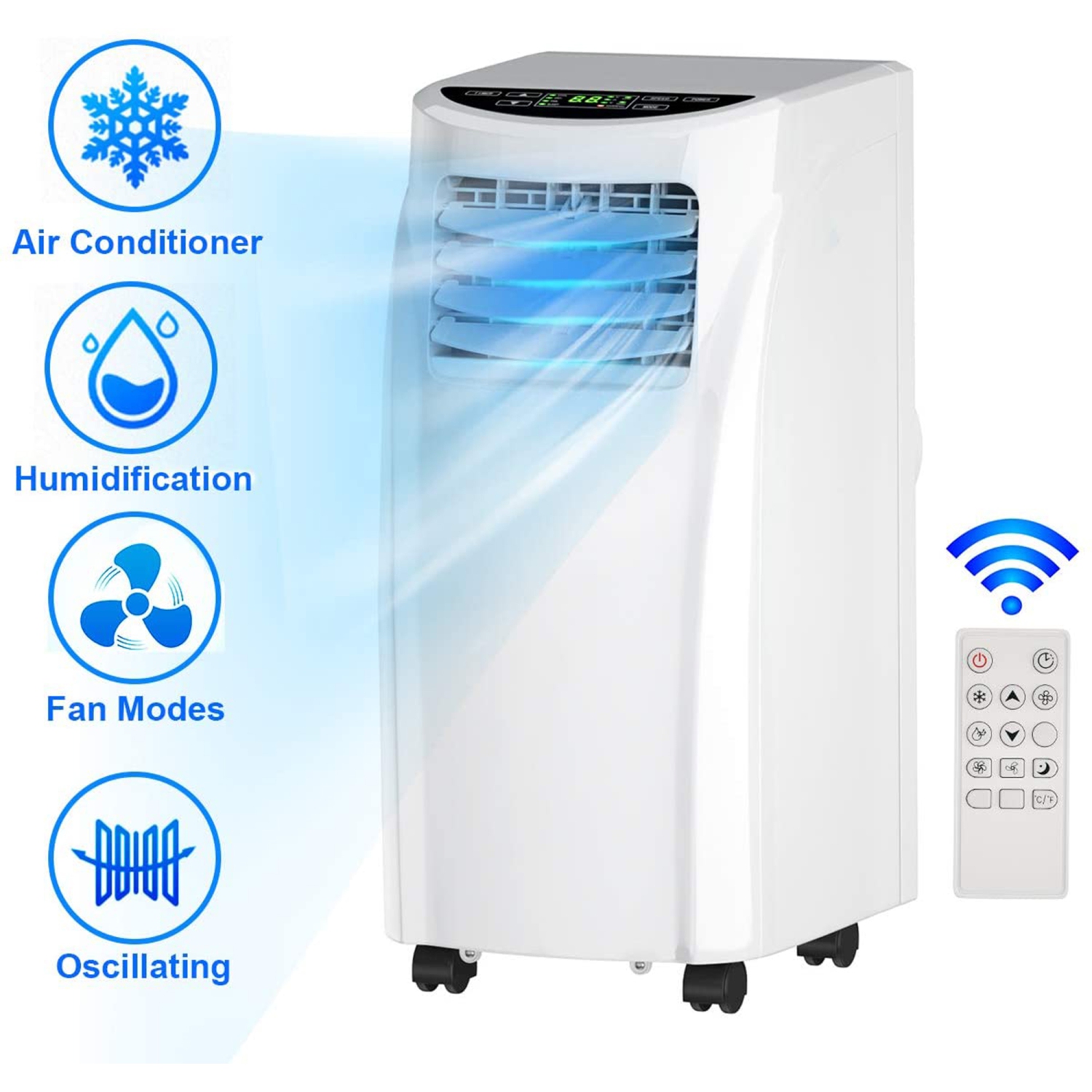 Gymax 3-in 1 Portable Air Conditioner Cooler Fan Dehumidifier 8000BTU w/ Wheels