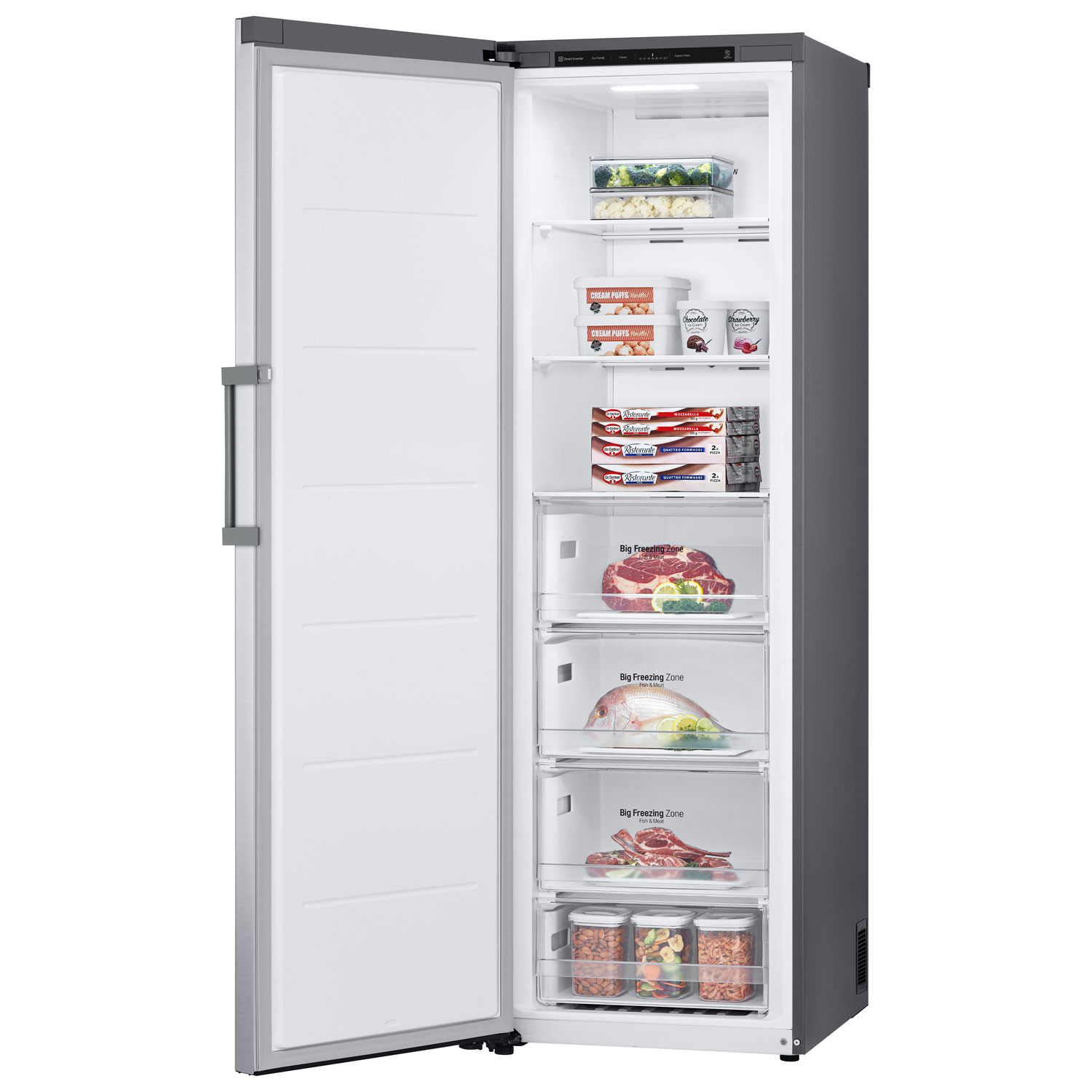 Congélateur colonne profondeur comptoir sans givre 11,4 pi³ de LG-Acier argenté platine