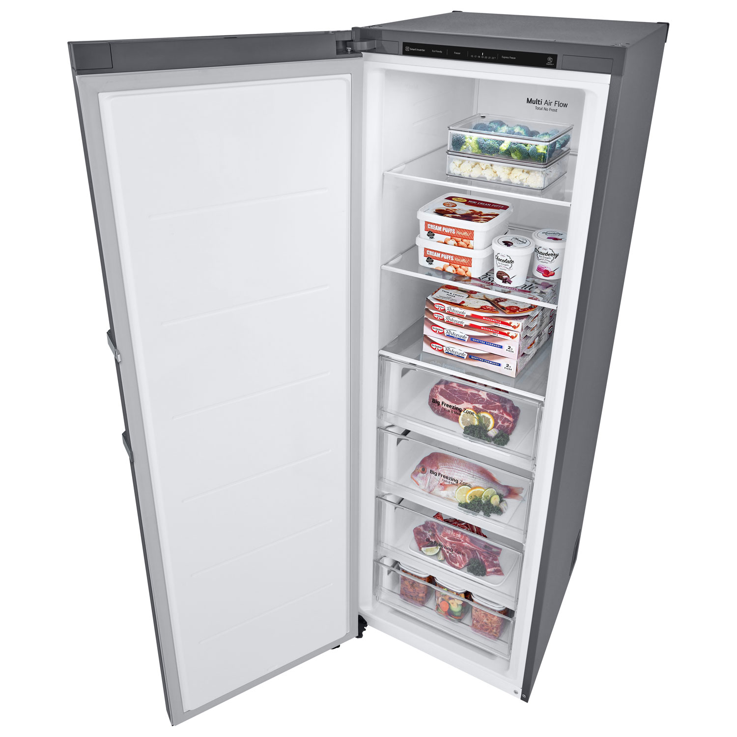 Congélateur colonne profondeur comptoir sans givre 11,4 pi³ de LG-Acier argenté platine