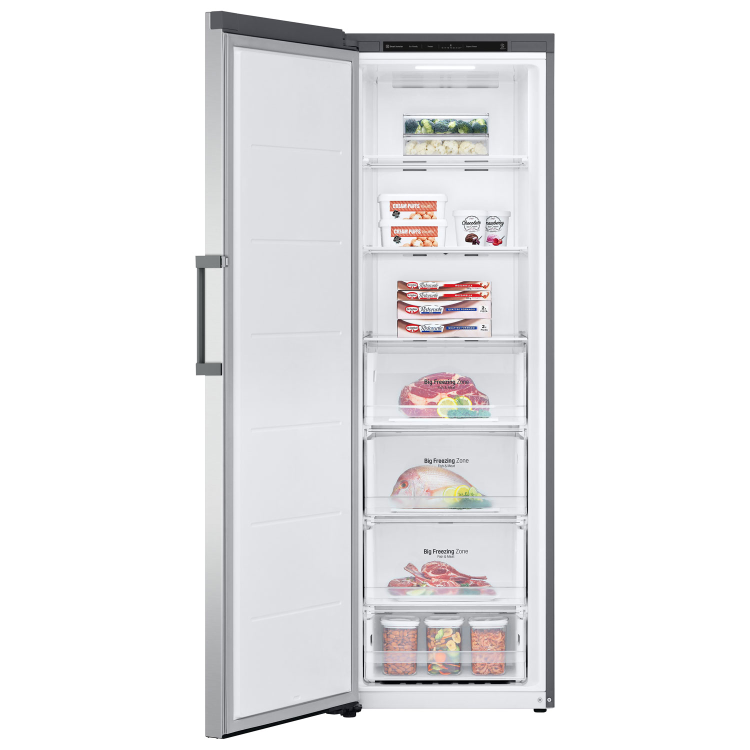 Congélateur colonne profondeur comptoir sans givre 11,4 pi³ de LG-Acier argenté platine