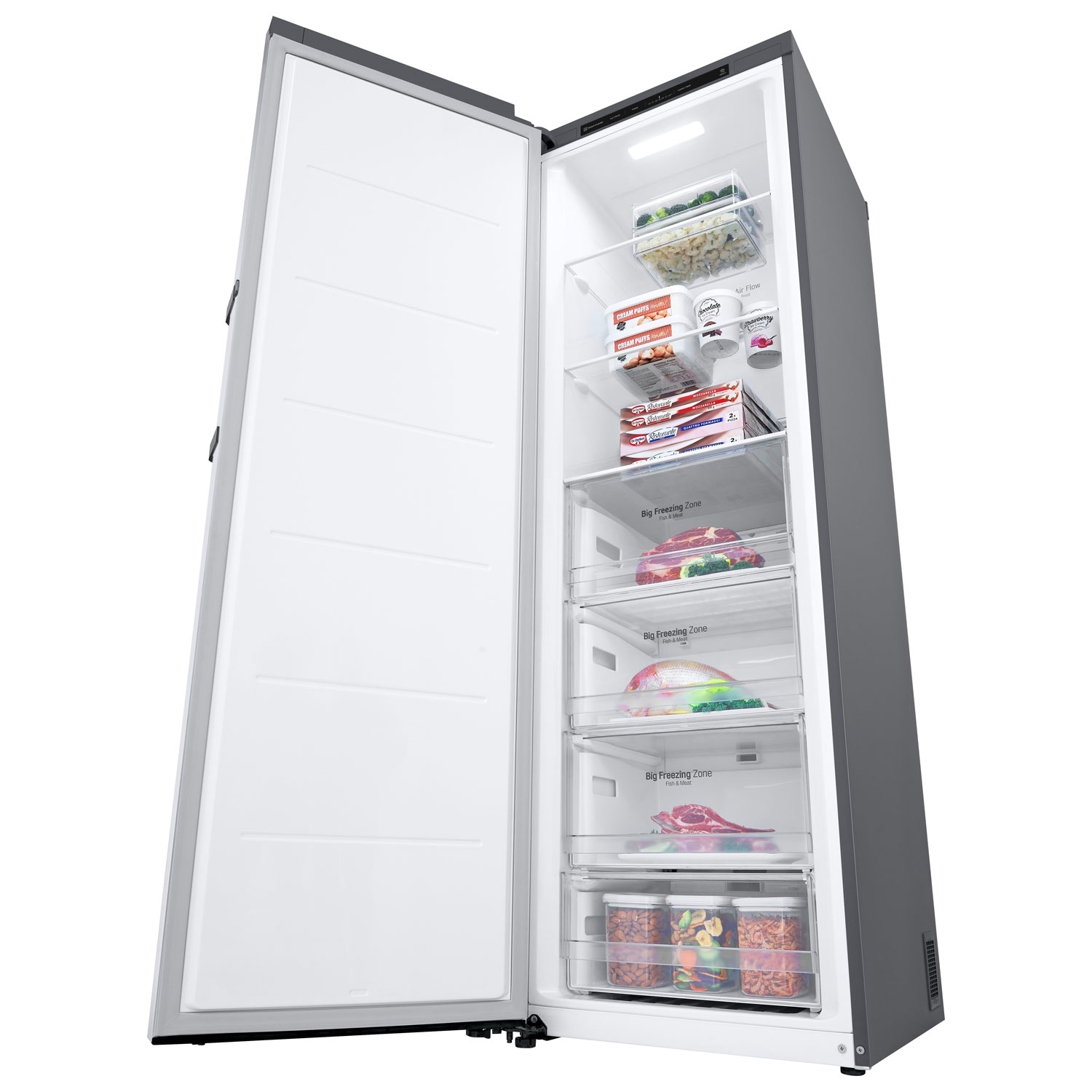 Congélateur colonne profondeur comptoir sans givre 11,4 pi³ de LG-Acier argenté platine