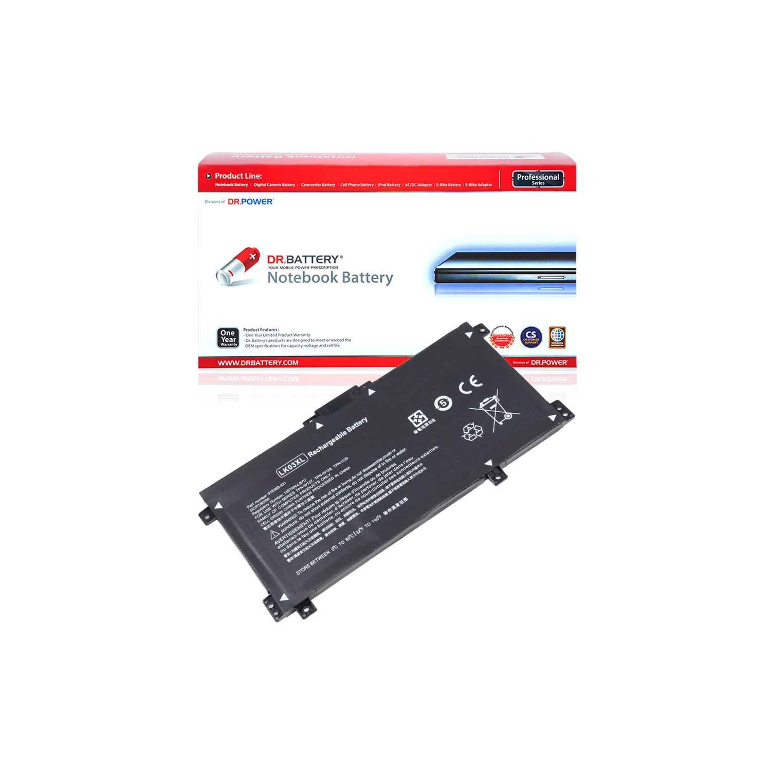 DR. BATTERY - Replacement for HP Envy x360 15-bp031ng / 15-bp051nr / 15-bp053na / TPN-W127 / TPN-W128 / 916368-421