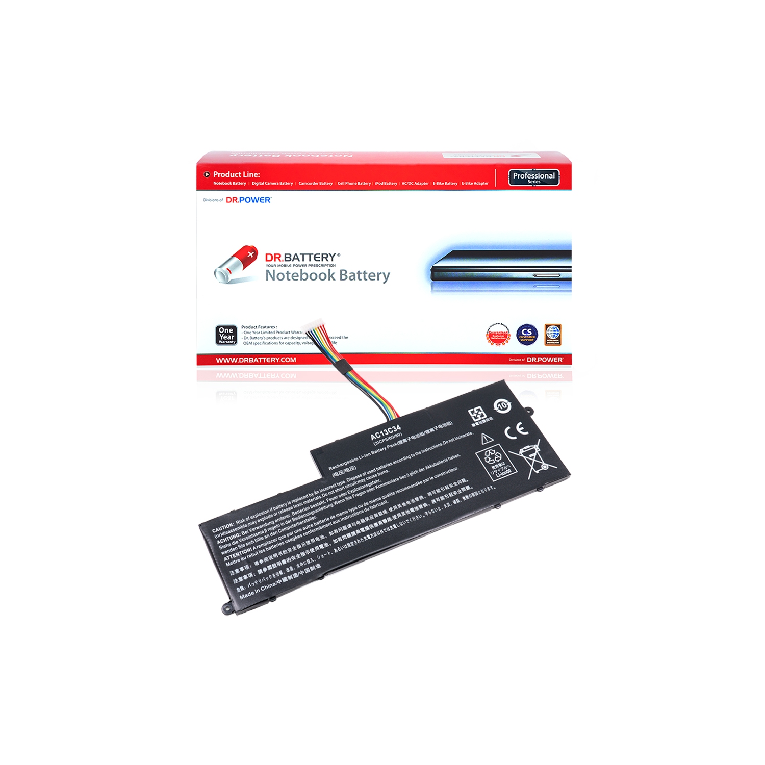 DR. BATTERY - Replacement for Acer Aspire V5-122P-0607 / V5-122P-0637 / V5-122P-0643 / 80 / AC13C34 / KT.00303.005 / 3ICP5