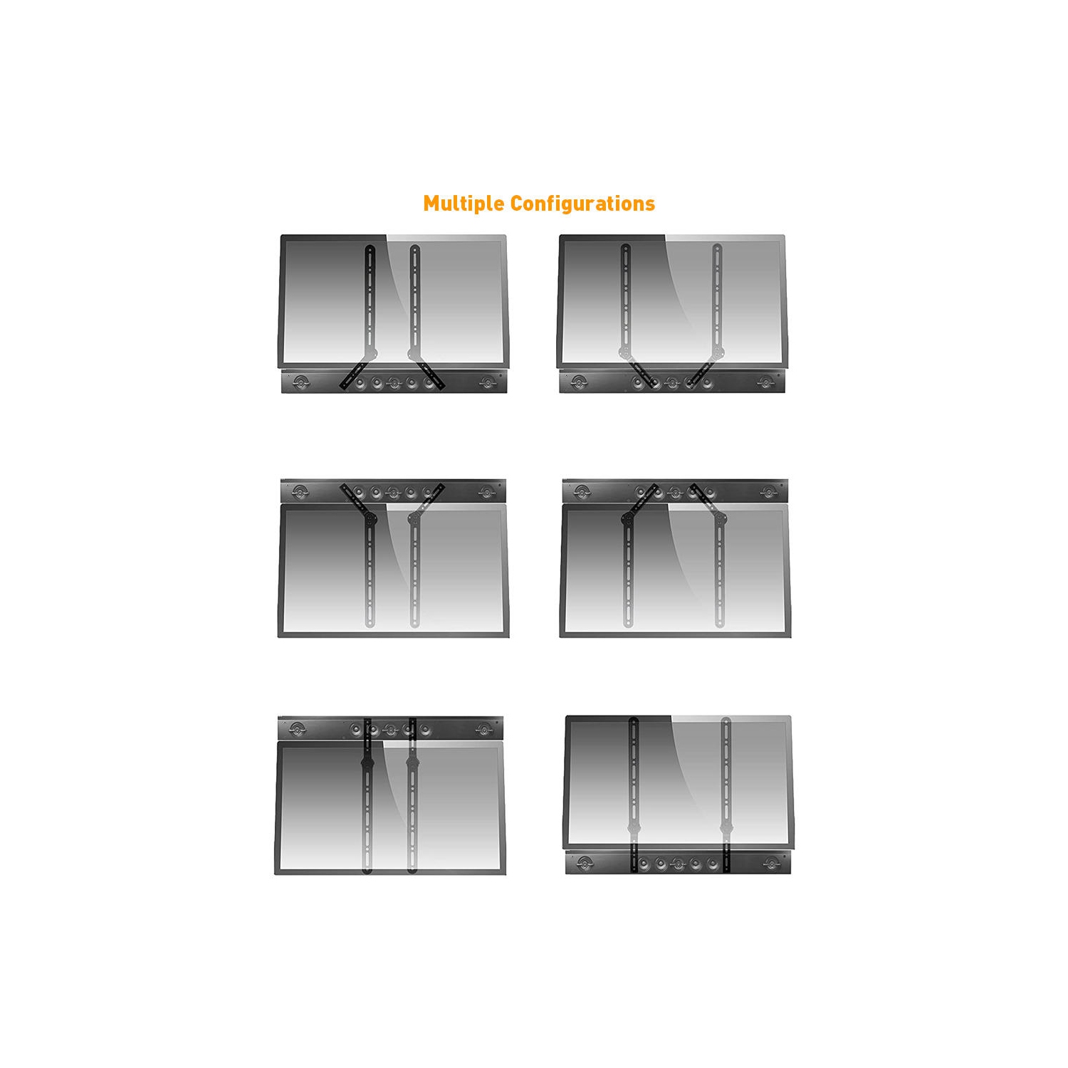 Supports et meubles pour téléviseur de 23 à 65 po; Support universel pour barre de son avec bras réglables convenant aux écrans pesant jusqu’à 33 lb