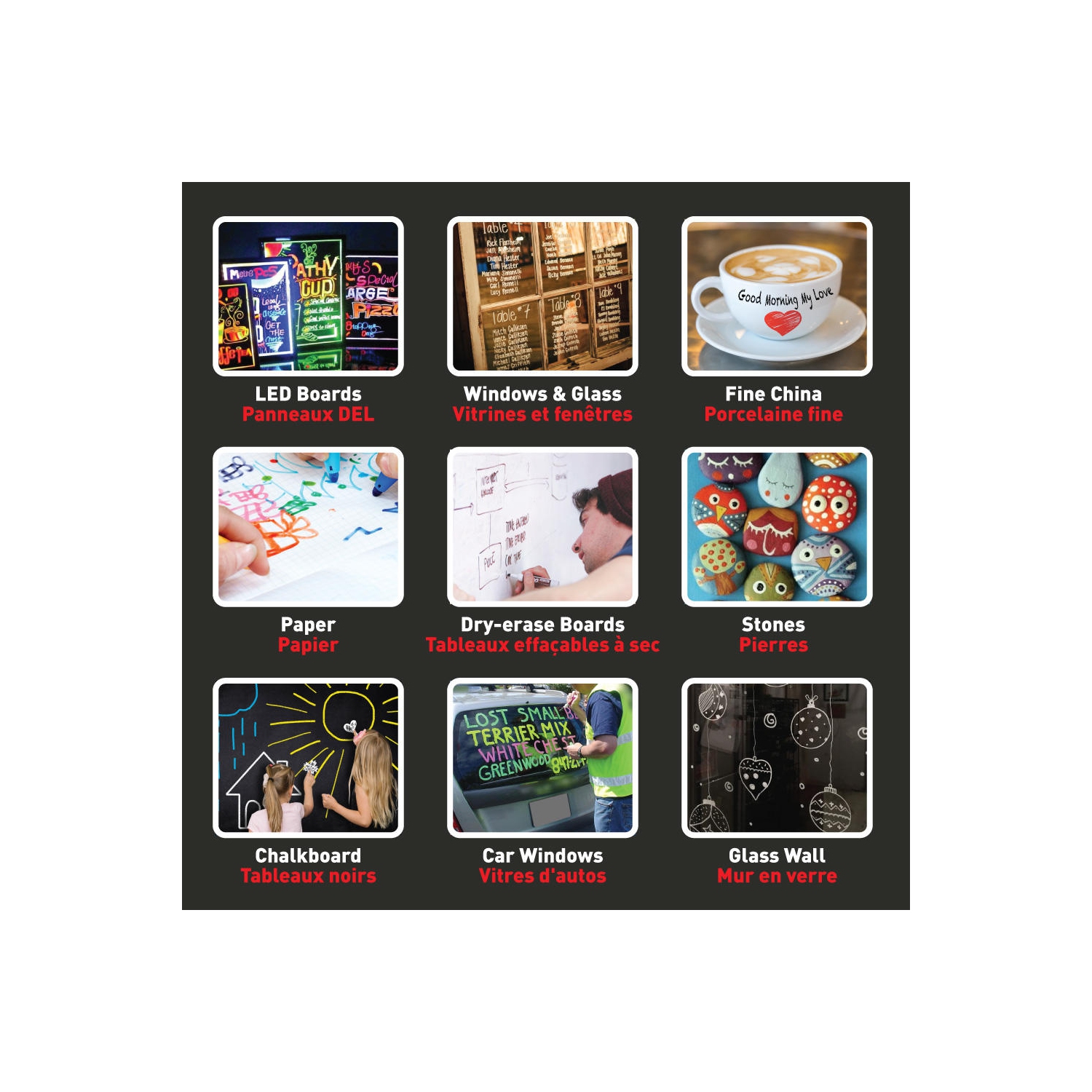 Liquid Chalk Board Window Markers, 12/Pack, With Free 40 Chalkboard Labels - Moustache®