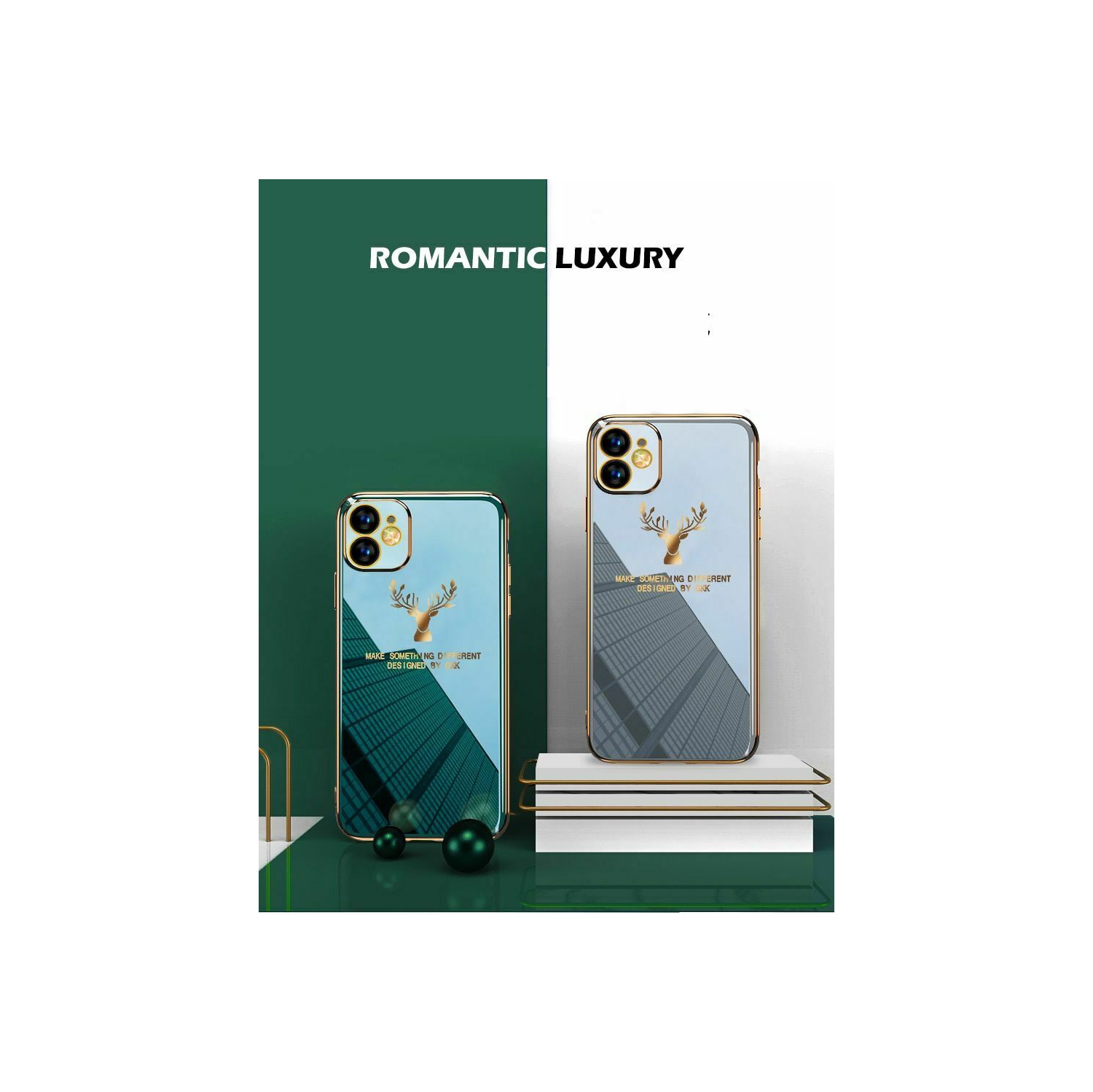 Plating Deer Case Camera Protect Phone Skin Case Cover For iPhone 12 Pro Max