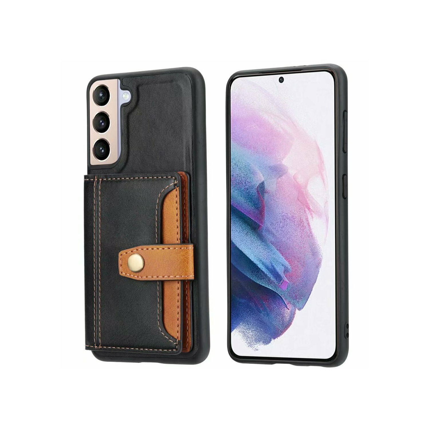 Magnetic Leather Back Case Cover Card Holder Wallet Case for Samsung Galaxy S21 Plus