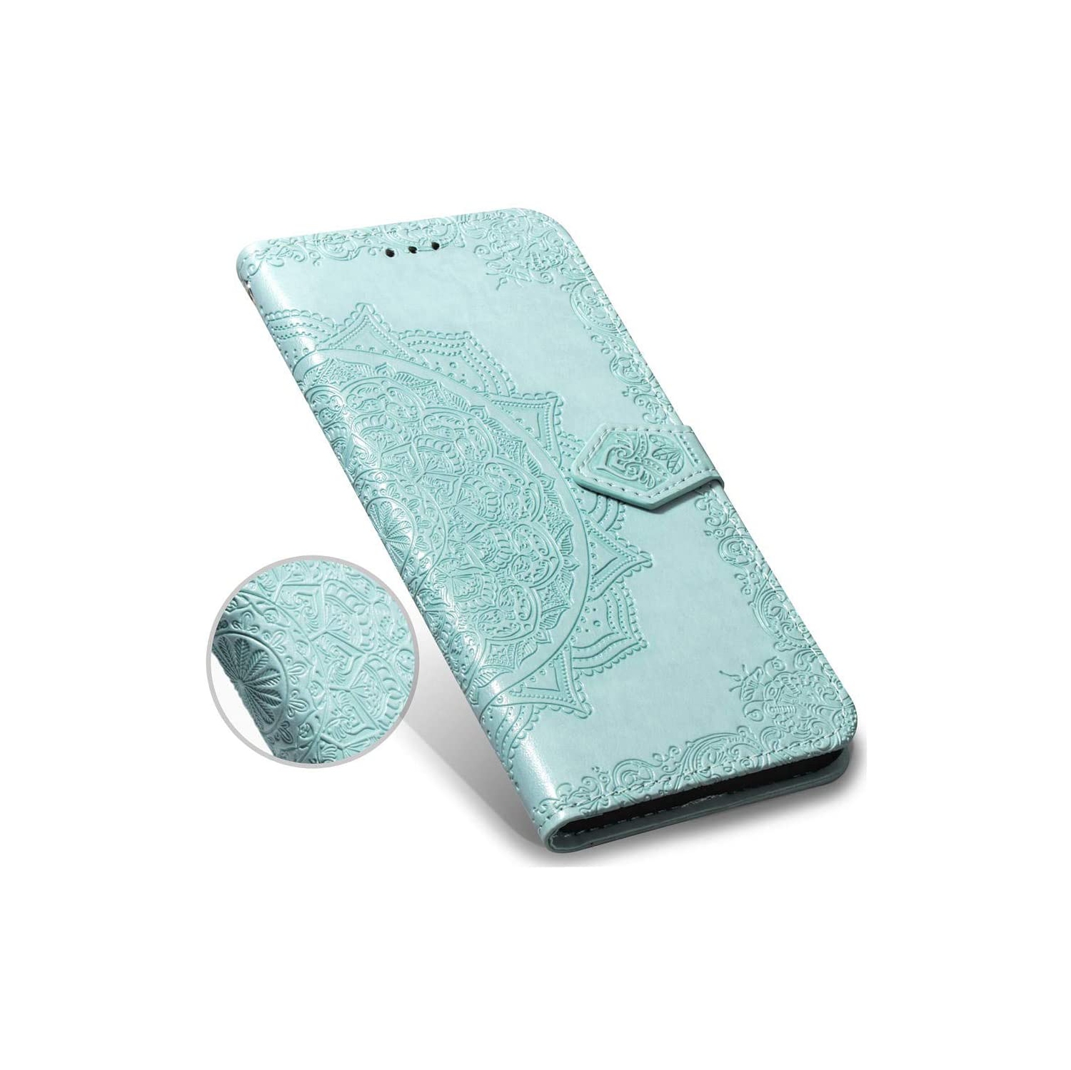 Luxury Embossed Mandala Floral Pattern Premium PU Leather Flip Wallet Case SKYXD Luxury 3D for Samsung Galaxy S21 Plus