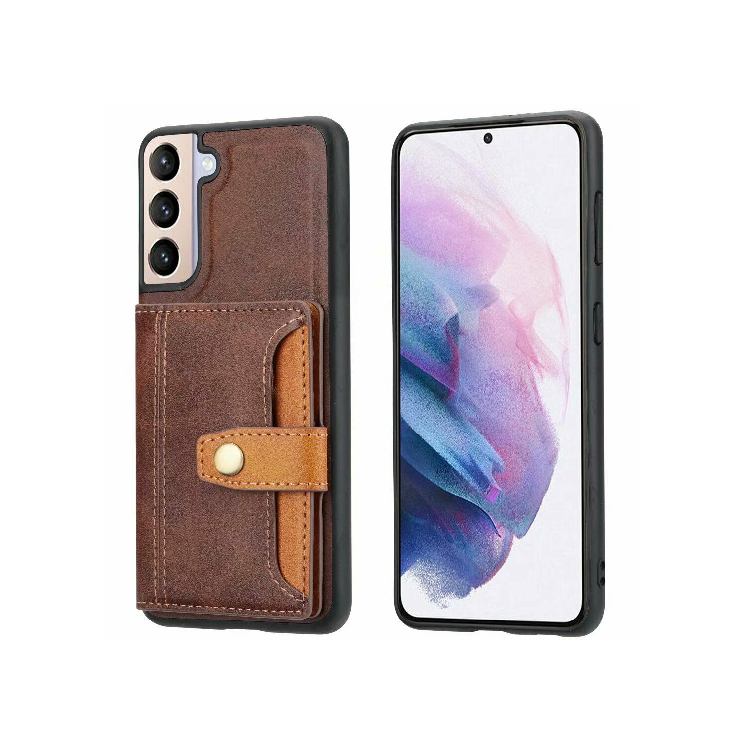 Magnetic Leather Back Case Cover Card Holder Wallet Case for Samsung Galaxy S21 Plus