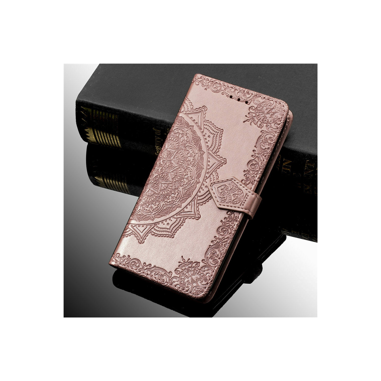 Luxury Embossed Mandala Floral Pattern Premium PU Leather Flip Wallet Case SKYXD Luxury 3D for Samsung Galaxy S21