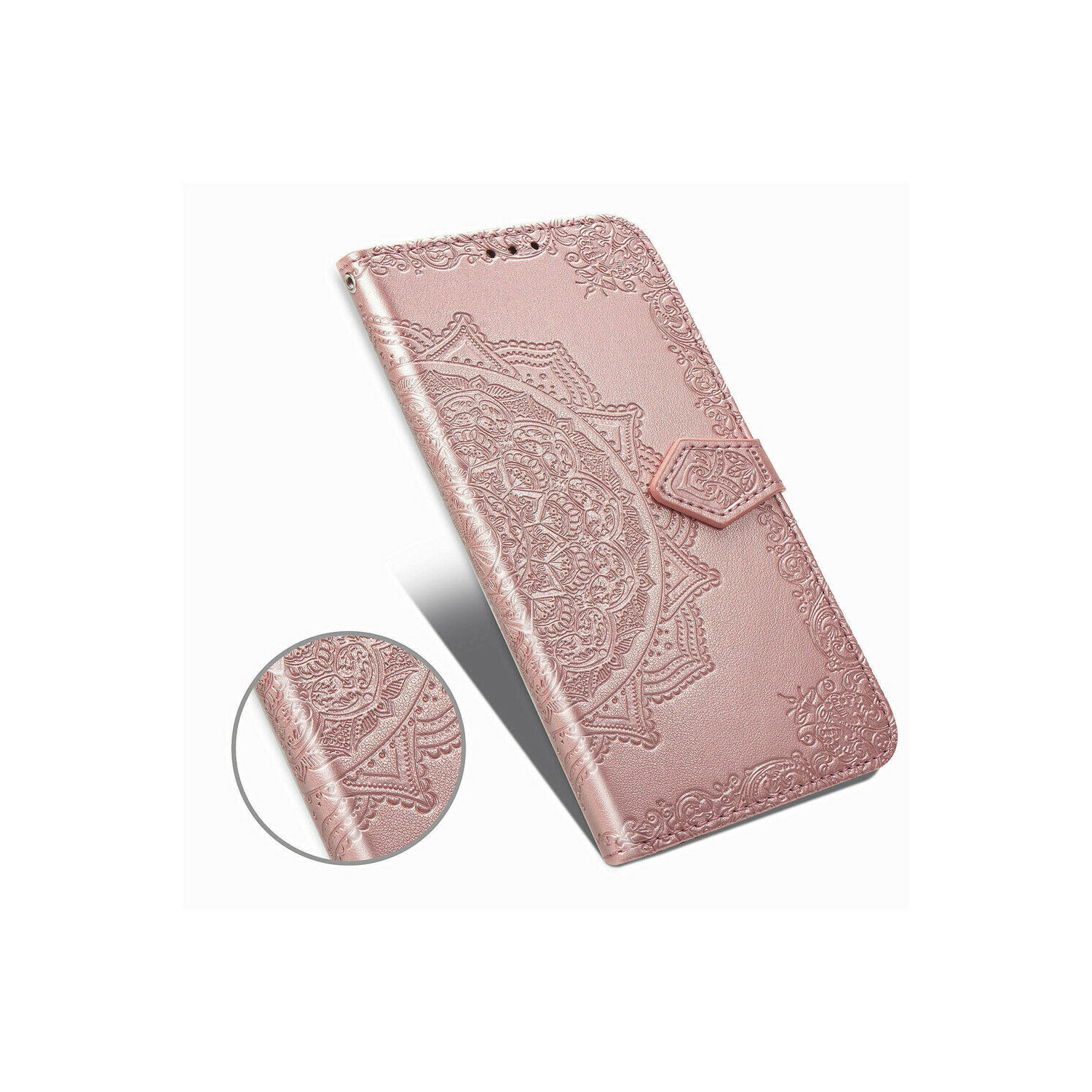 Luxury Embossed Mandala Floral Pattern Premium PU Leather Flip Wallet Case SKYXD Luxury 3D for Samsung Galaxy S21