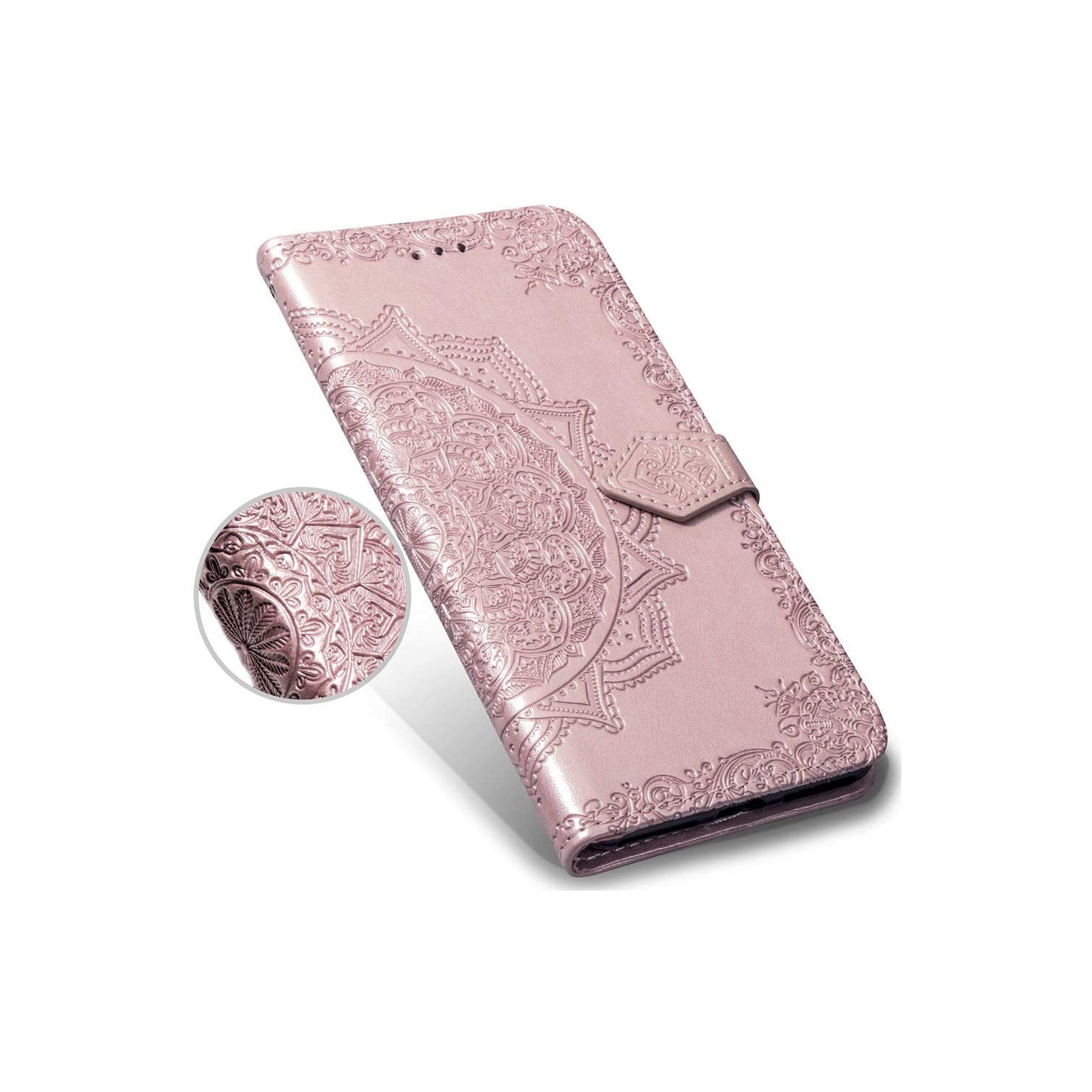 Luxury Embossed Mandala Floral Pattern Premium PU Leather Flip Wallet Case SKYXD Luxury 3D for Samsung Galaxy S21