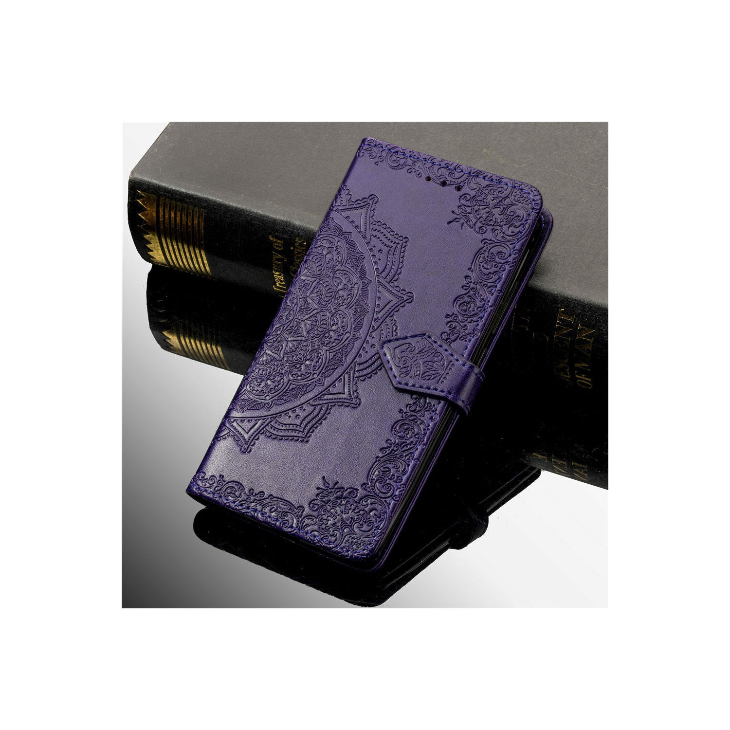 Luxury Embossed Mandala Floral Pattern Premium PU Leather Flip Wallet Case SKYXD Luxury 3D for Samsung Galaxy S21 Plus