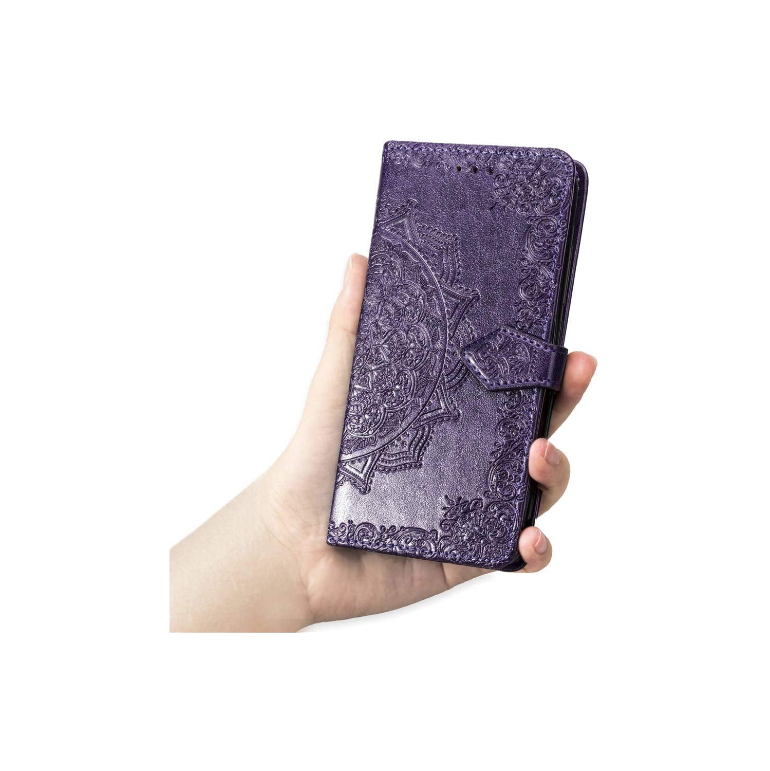 Luxury Embossed Mandala Floral Pattern Premium PU Leather Flip Wallet Case SKYXD Luxury 3D for Samsung Galaxy S21 Plus