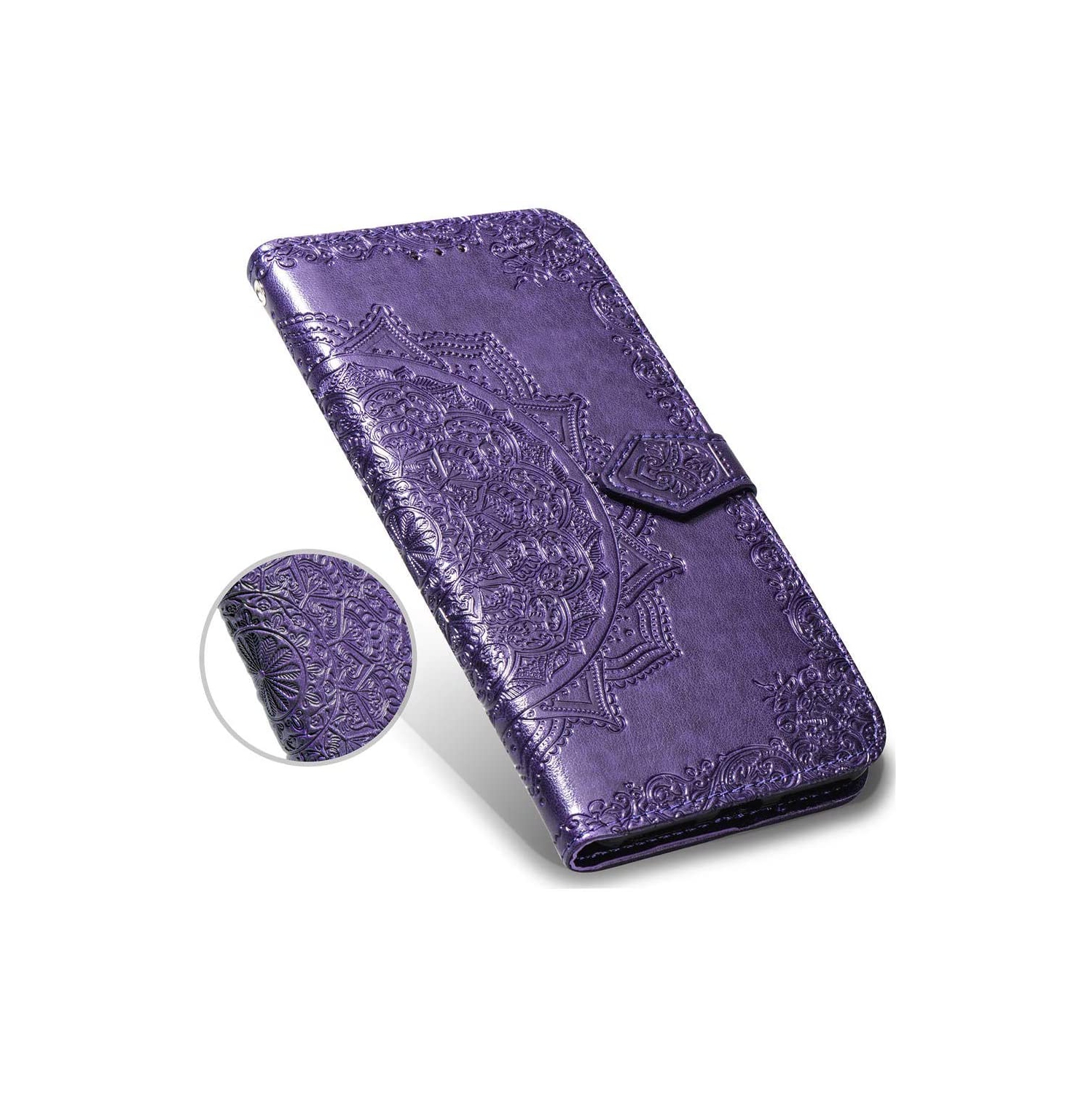 Luxury Embossed Mandala Floral Pattern Premium PU Leather Flip Wallet Case SKYXD Luxury 3D for Samsung Galaxy S21 Plus