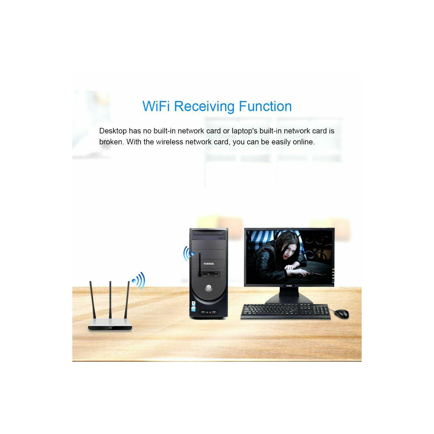 Wireless Network Card Mini USB WiFi Adapter LAN Wi-Fi Receiver 150Mbps